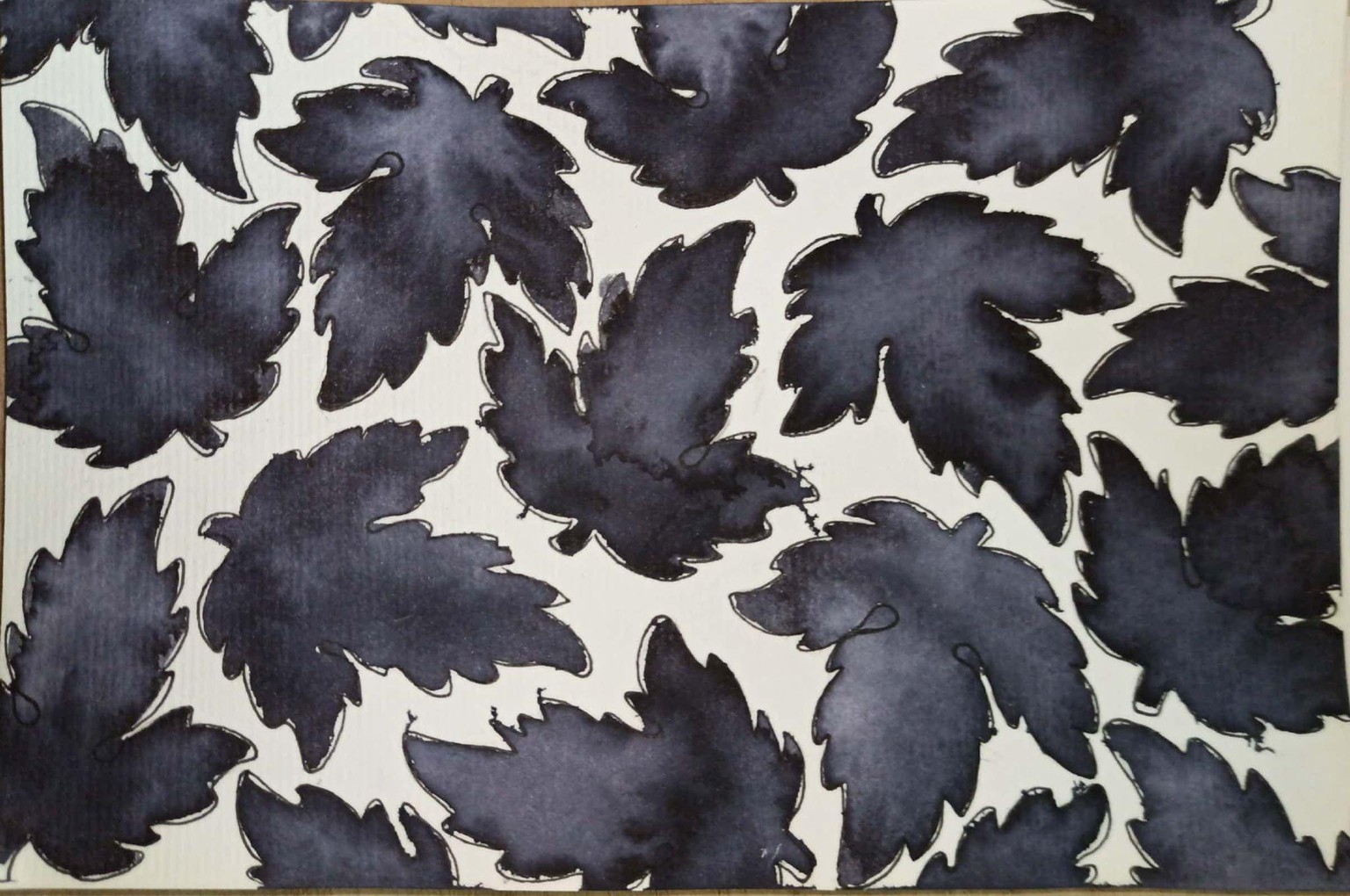 Ink leaves pattern - image 1 - student project