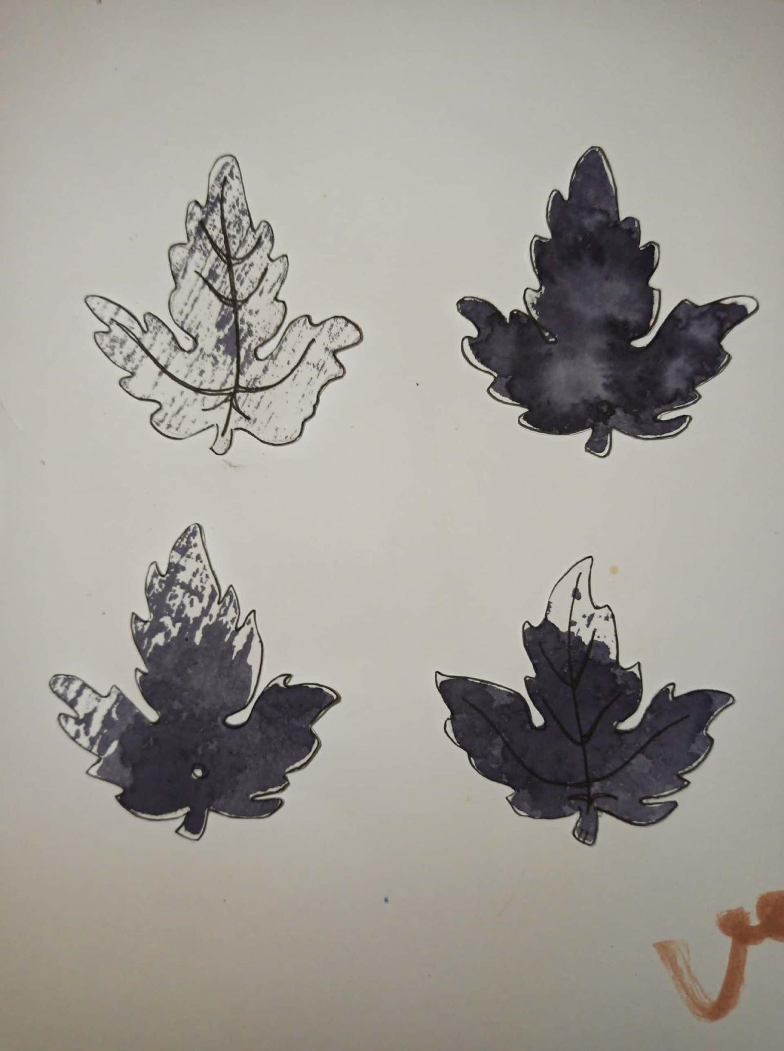 Ink leaves pattern - image 2 - student project