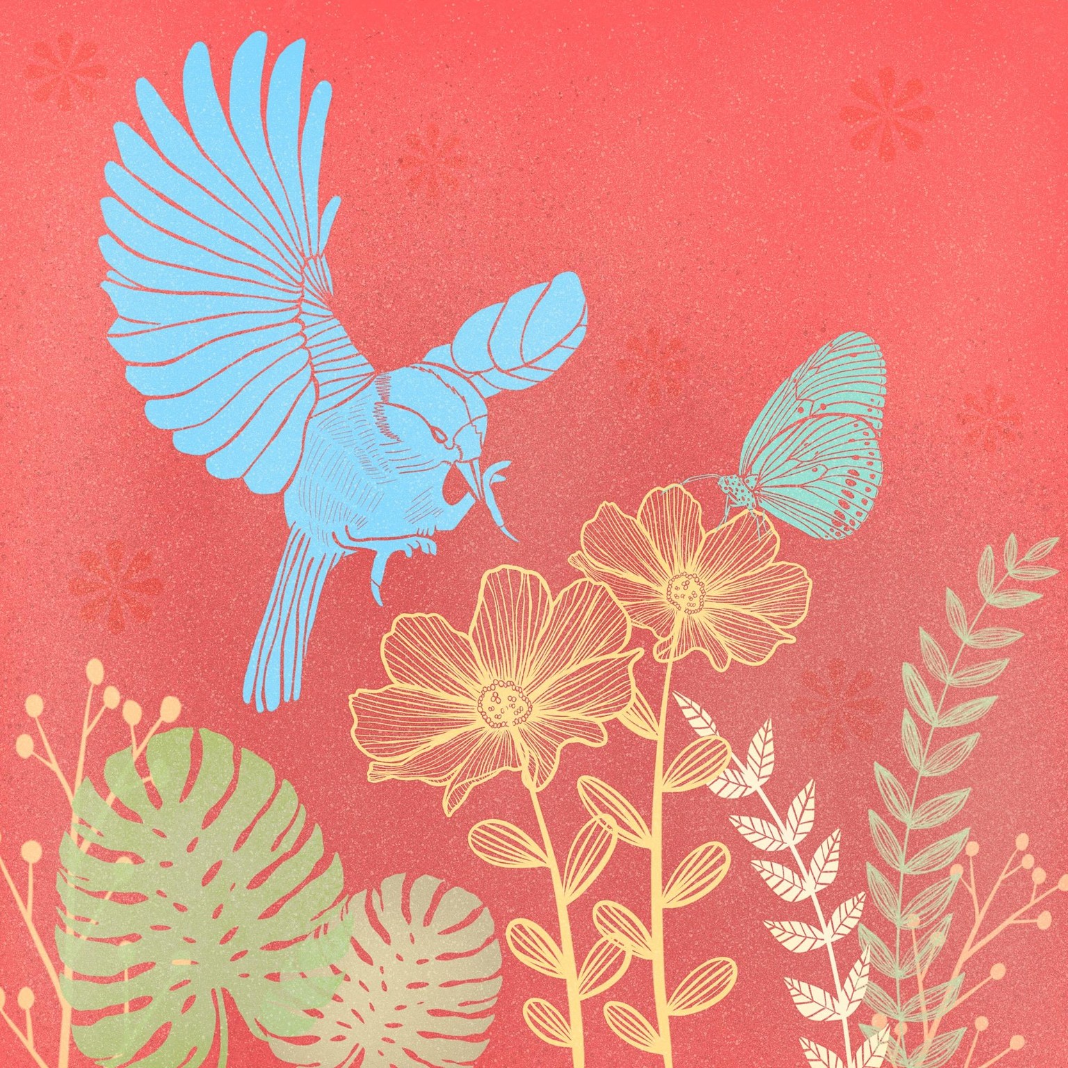 My Garden..Block Print Style.. - image 2 - student project