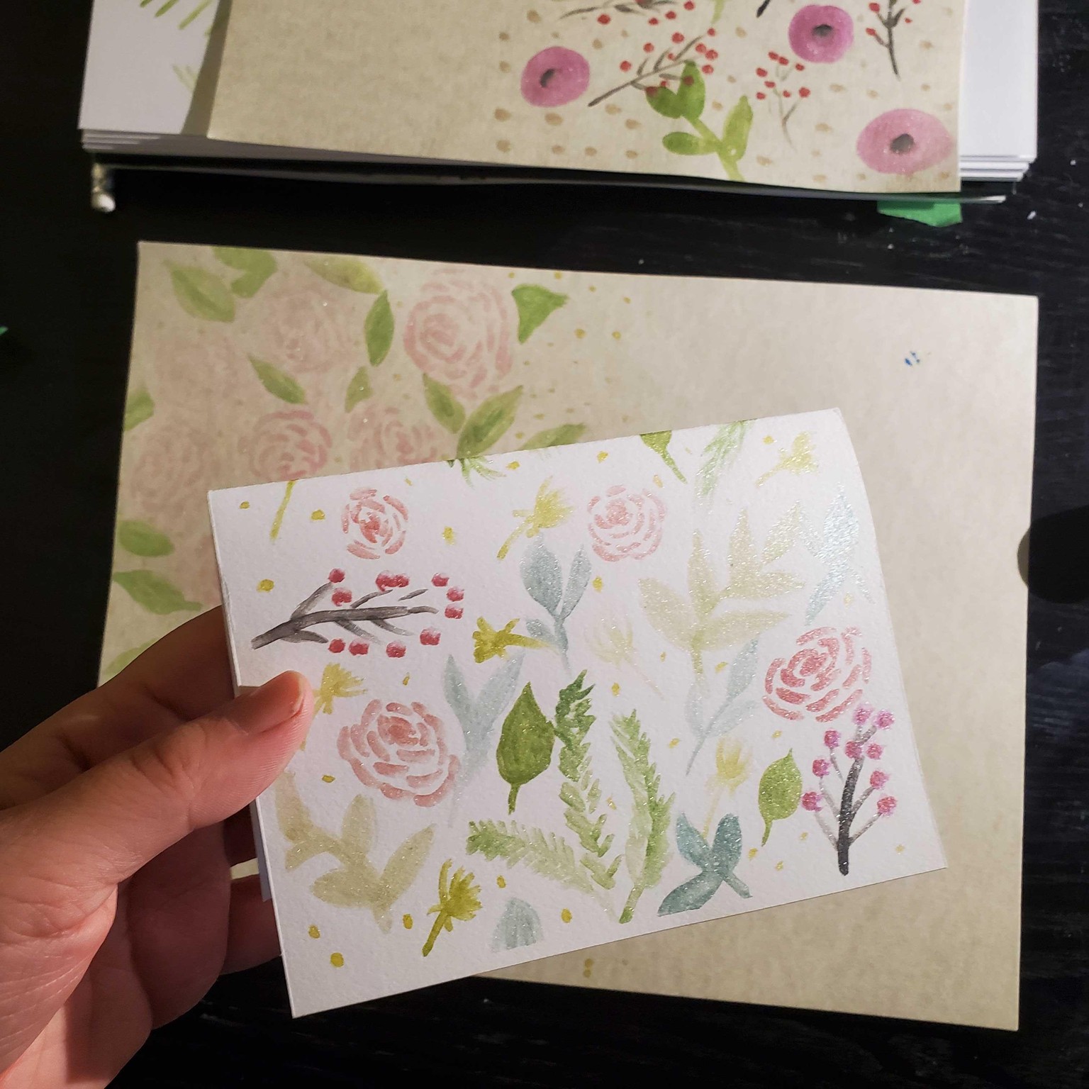 Floral watercolor cards - image 3 - student project