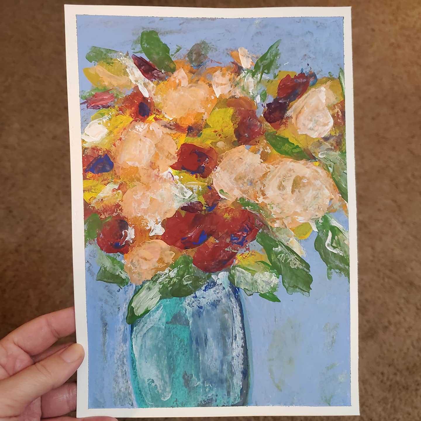 Florals using negative space technique - image 2 - student project