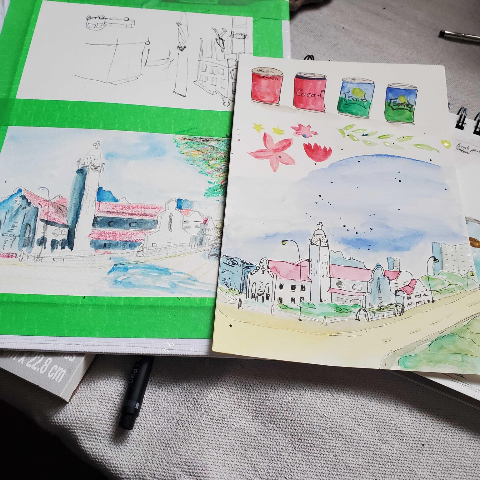 Mix Media Urban Sketching - image 8 - student project
