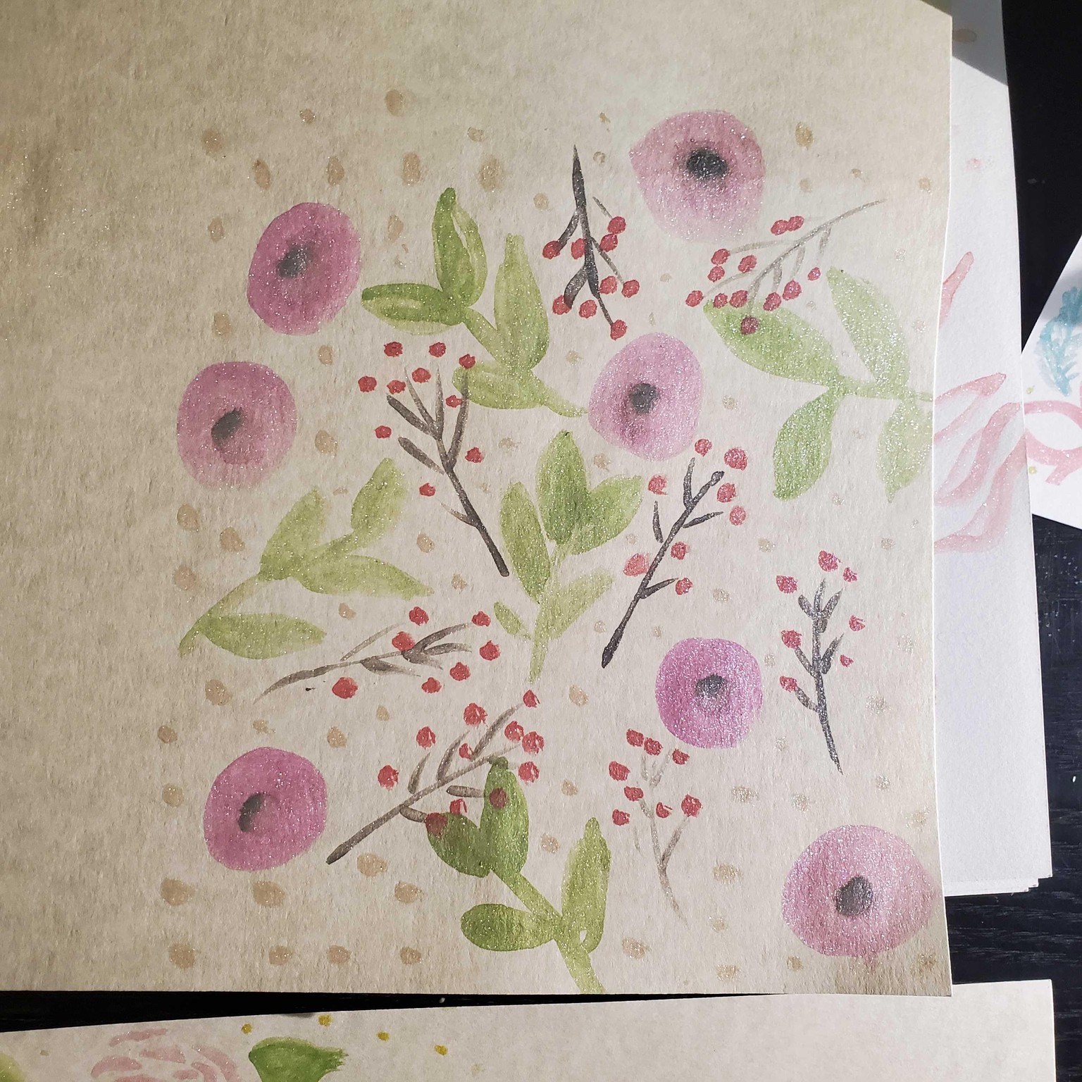 Floral watercolor cards - image 4 - student project