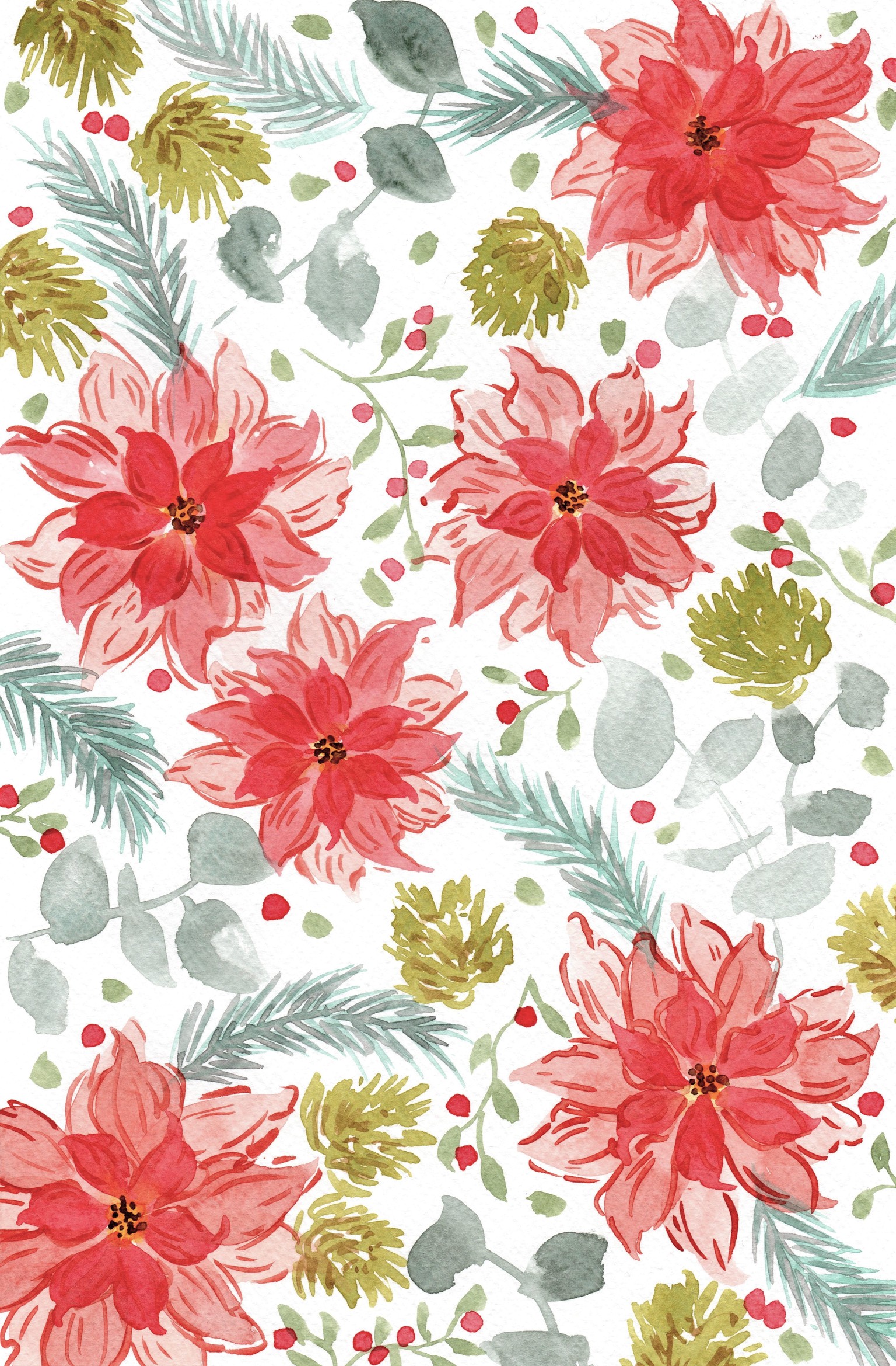 Christmas floral card - image 2 - student project
