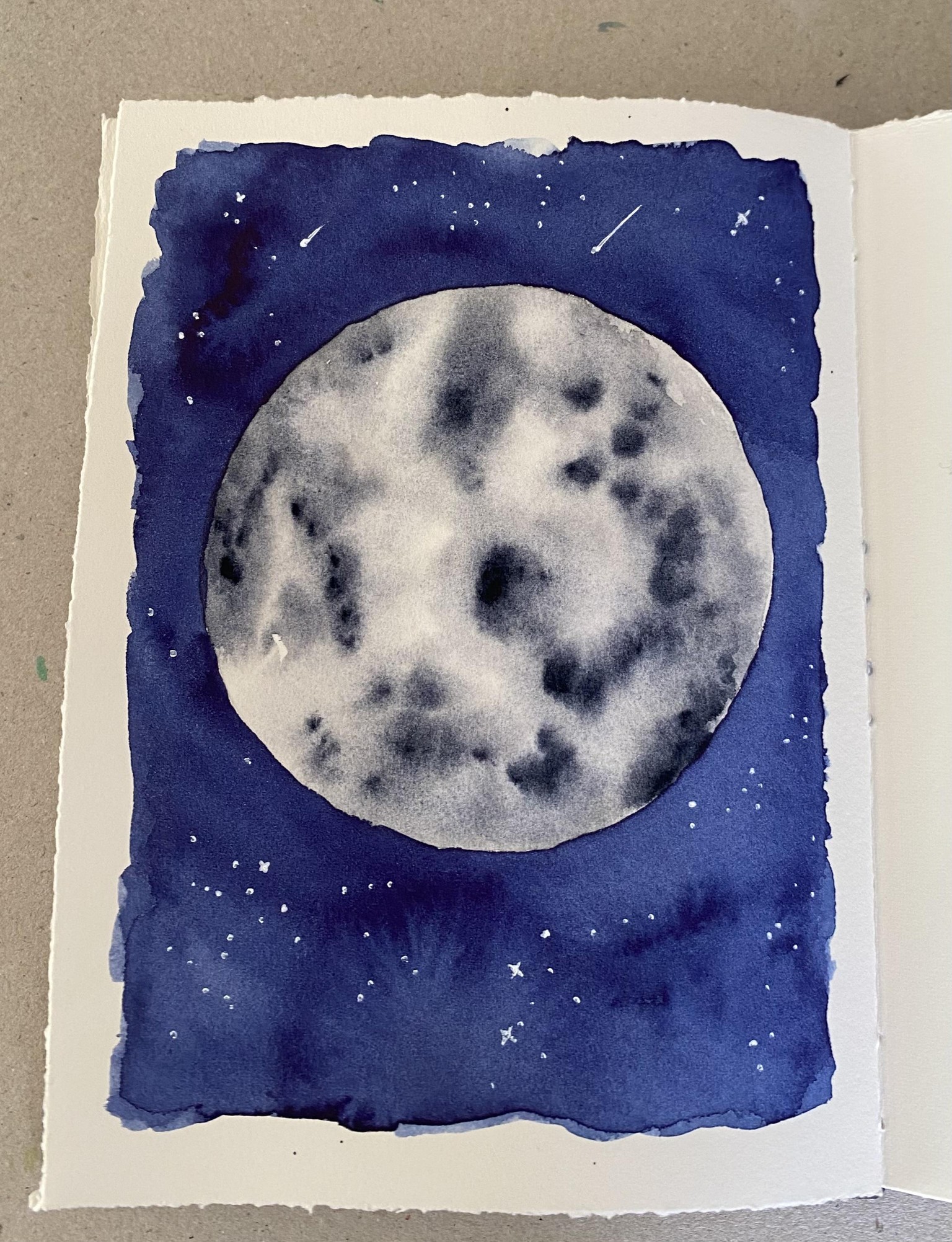 Watercolour moons - image 1 - student project