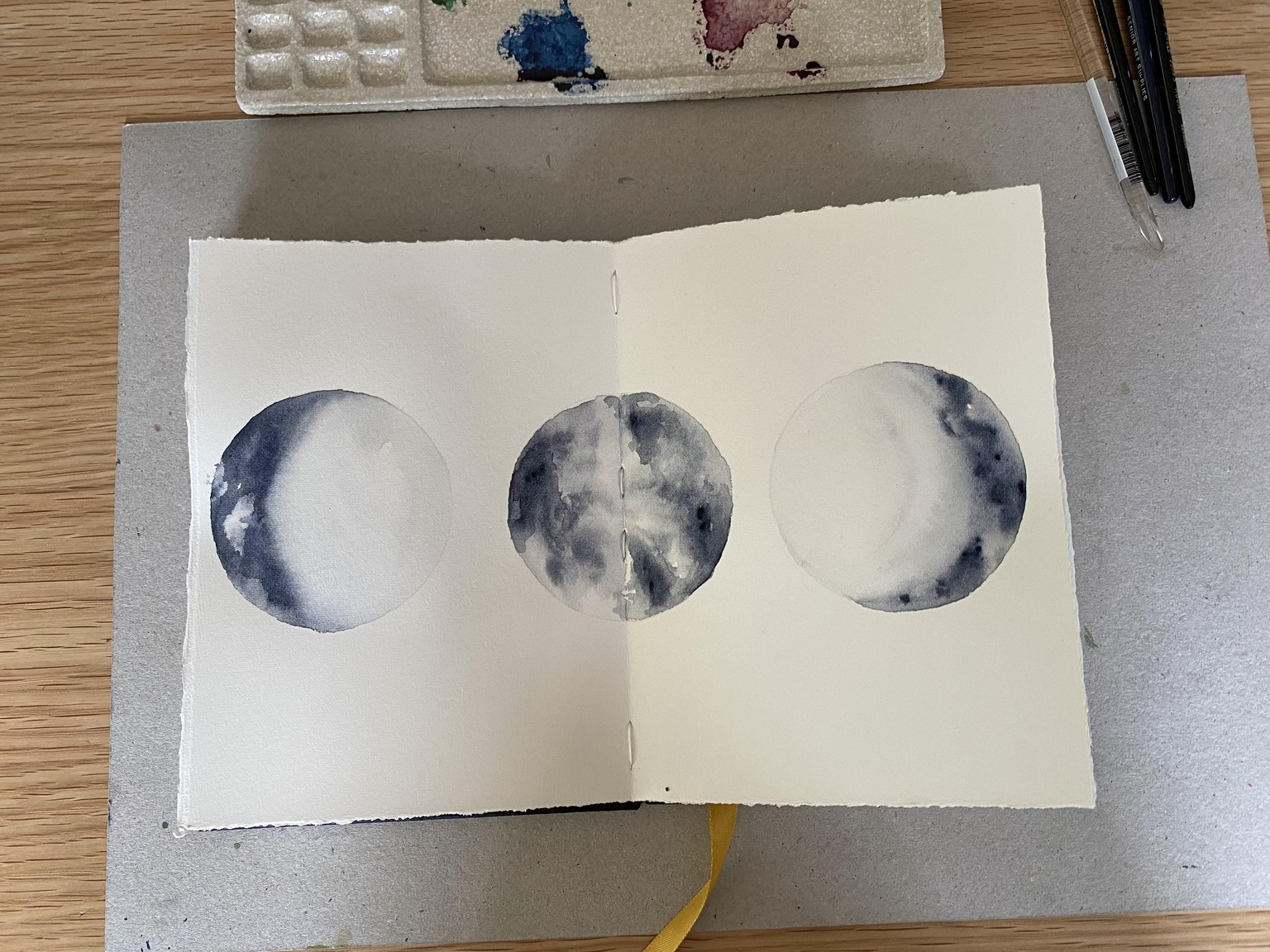 Watercolour moons - image 3 - student project