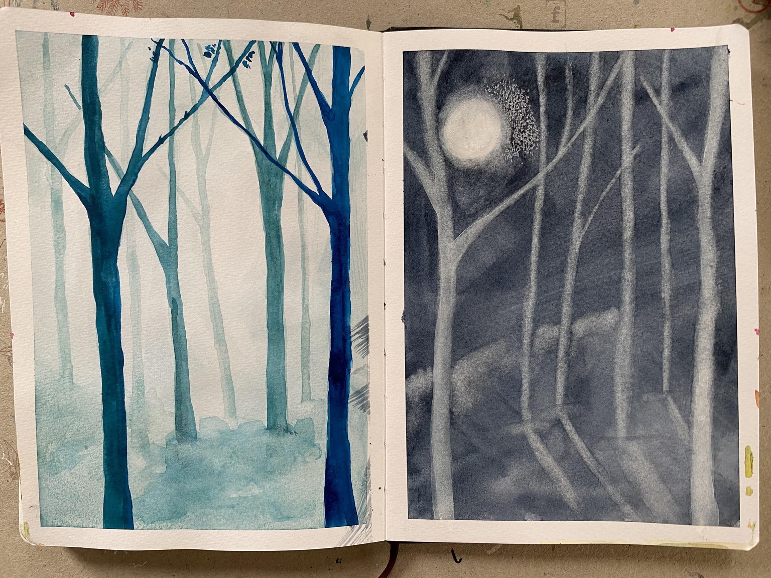 Wintry watercolour woods - image 1 - student project