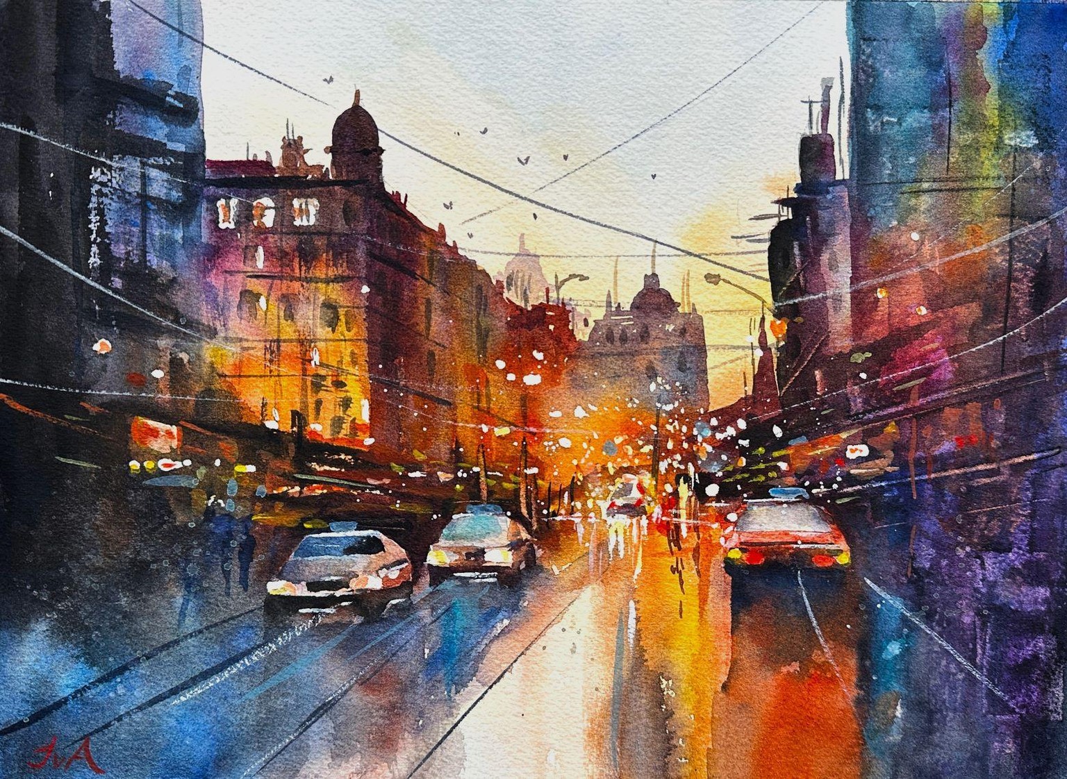 Watercolor Street Scene - image 1 - student project