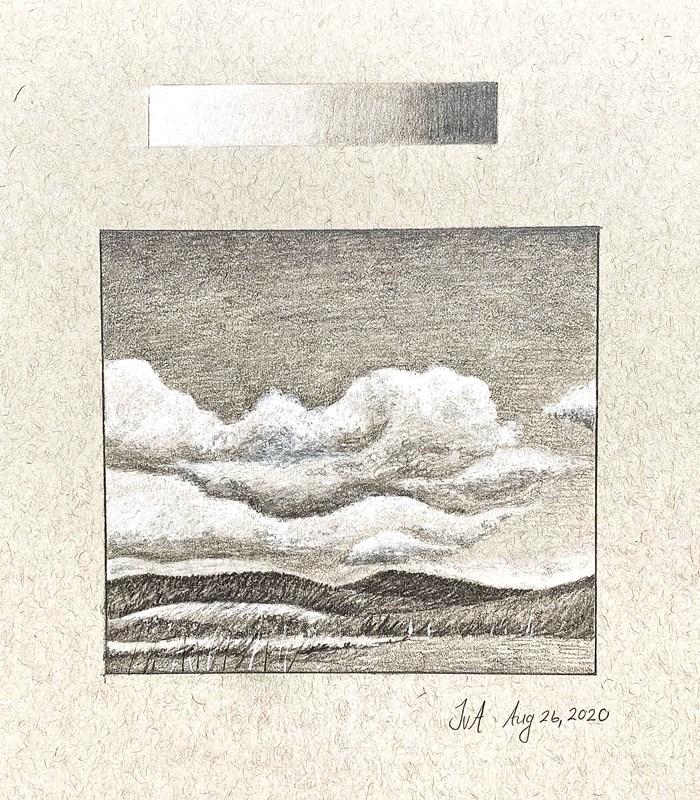 Clouds in Pencil & Watercolor - image 2 - student project