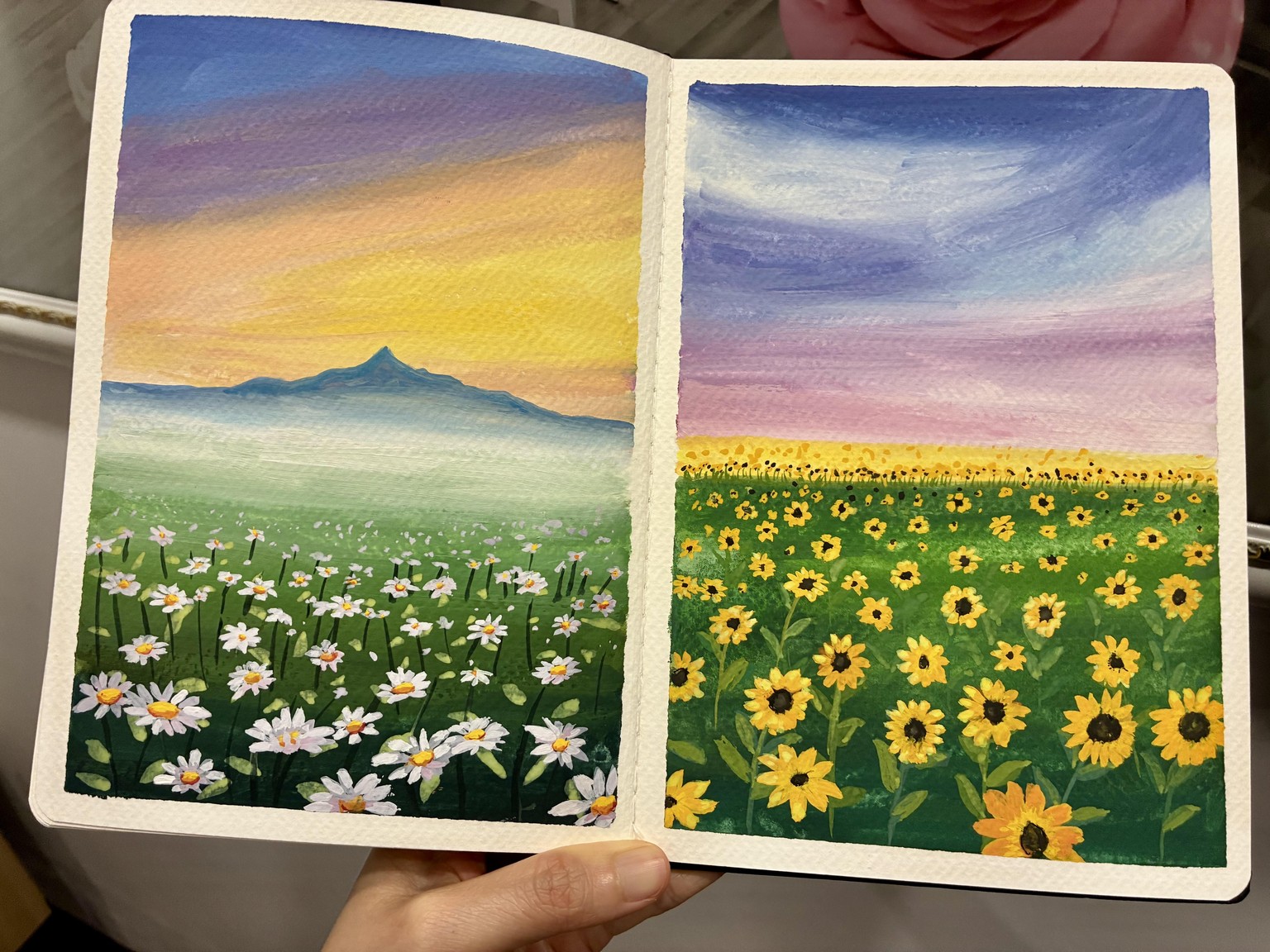 Flower fields in gouache - image 2 - student project