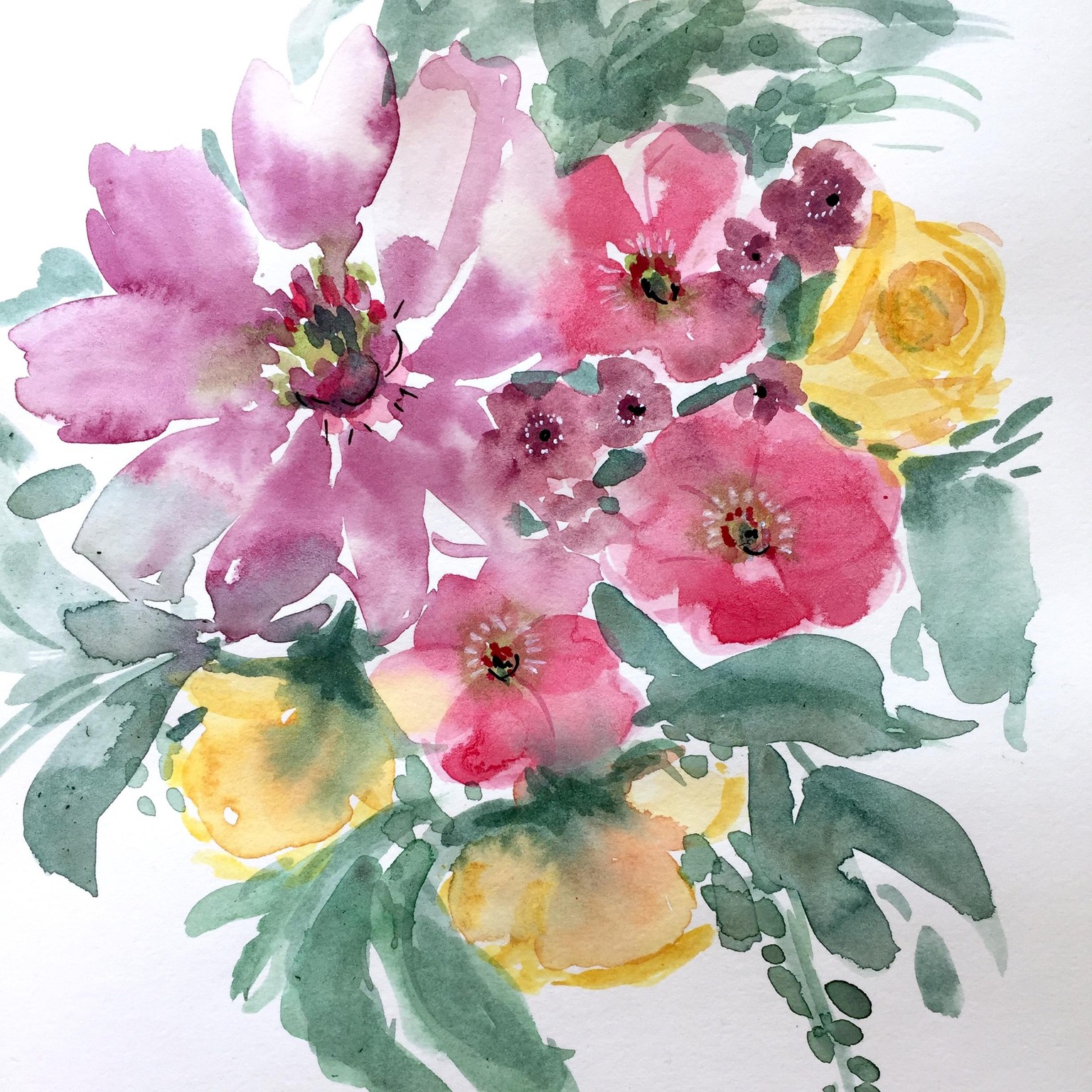 Dreamy Watercolor Florals - image 2 - student project