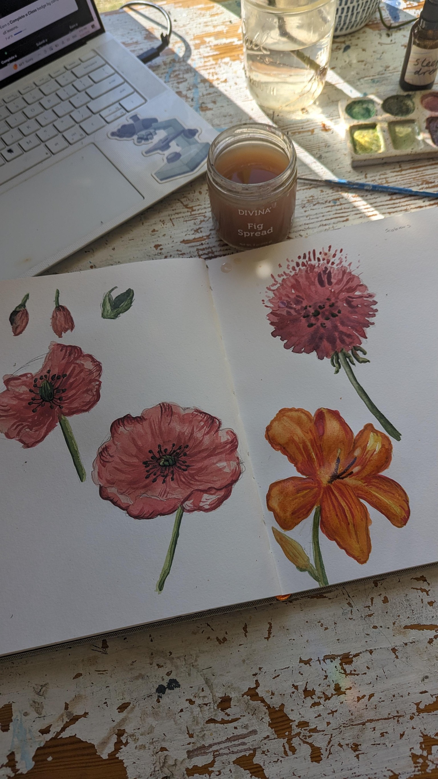 Loose but precise watercolor flowers - image 2 - student project