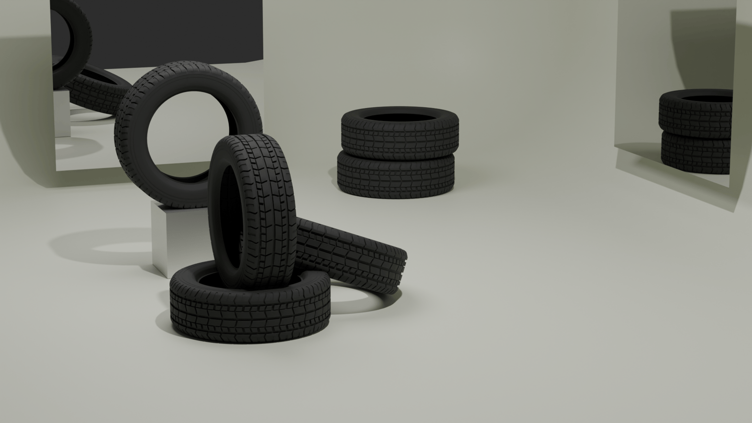 Tires (composition) with mirrors - image 3 - student project