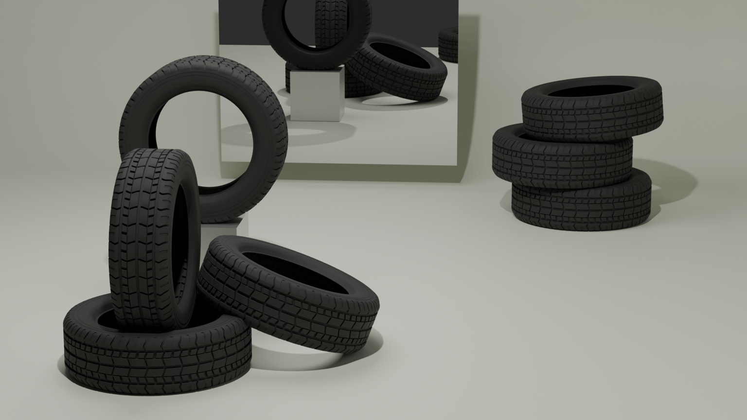 Tires (composition) with mirrors - image 2 - student project