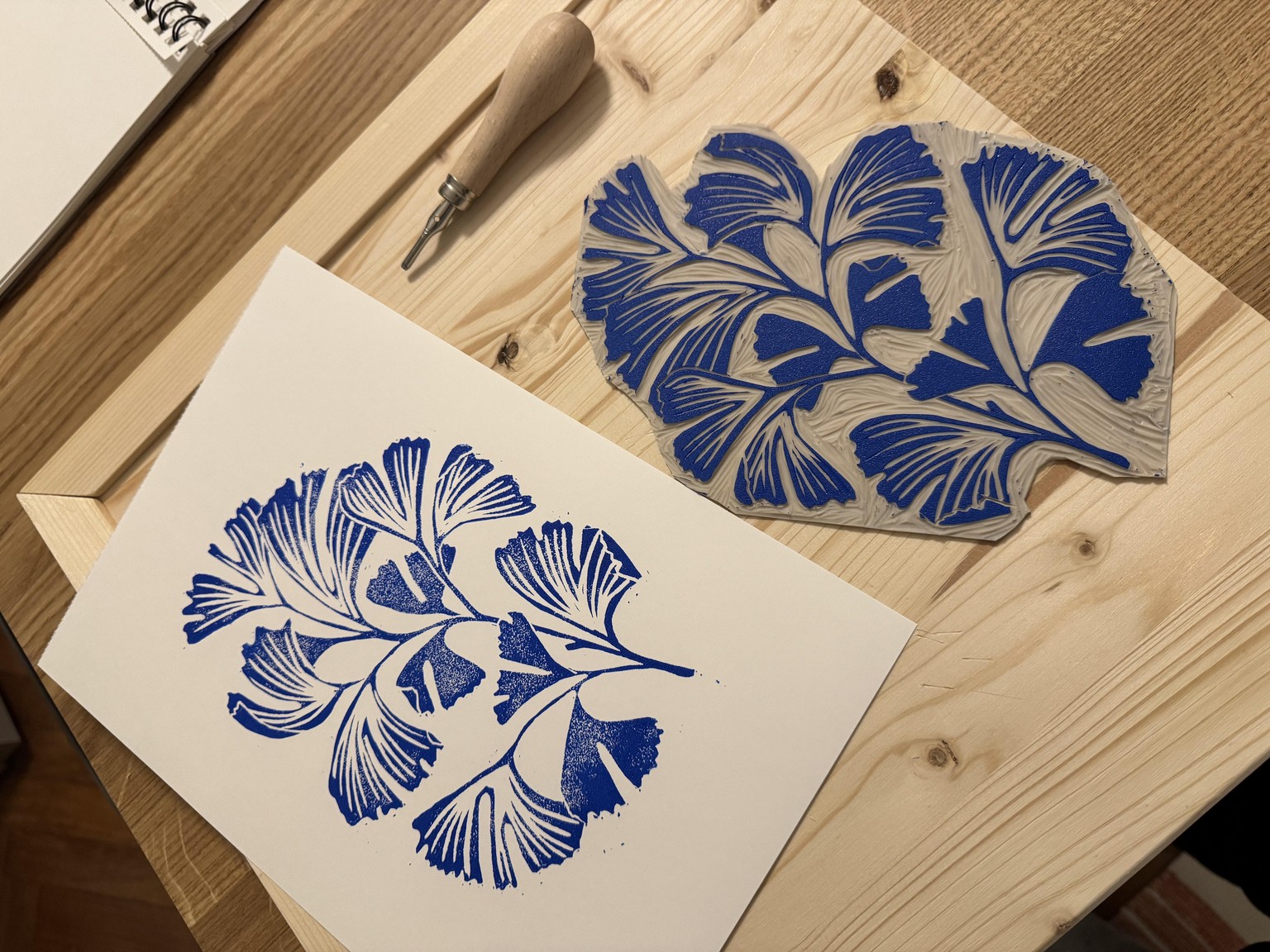 Linocut Printmaking Project - image 2 - student project
