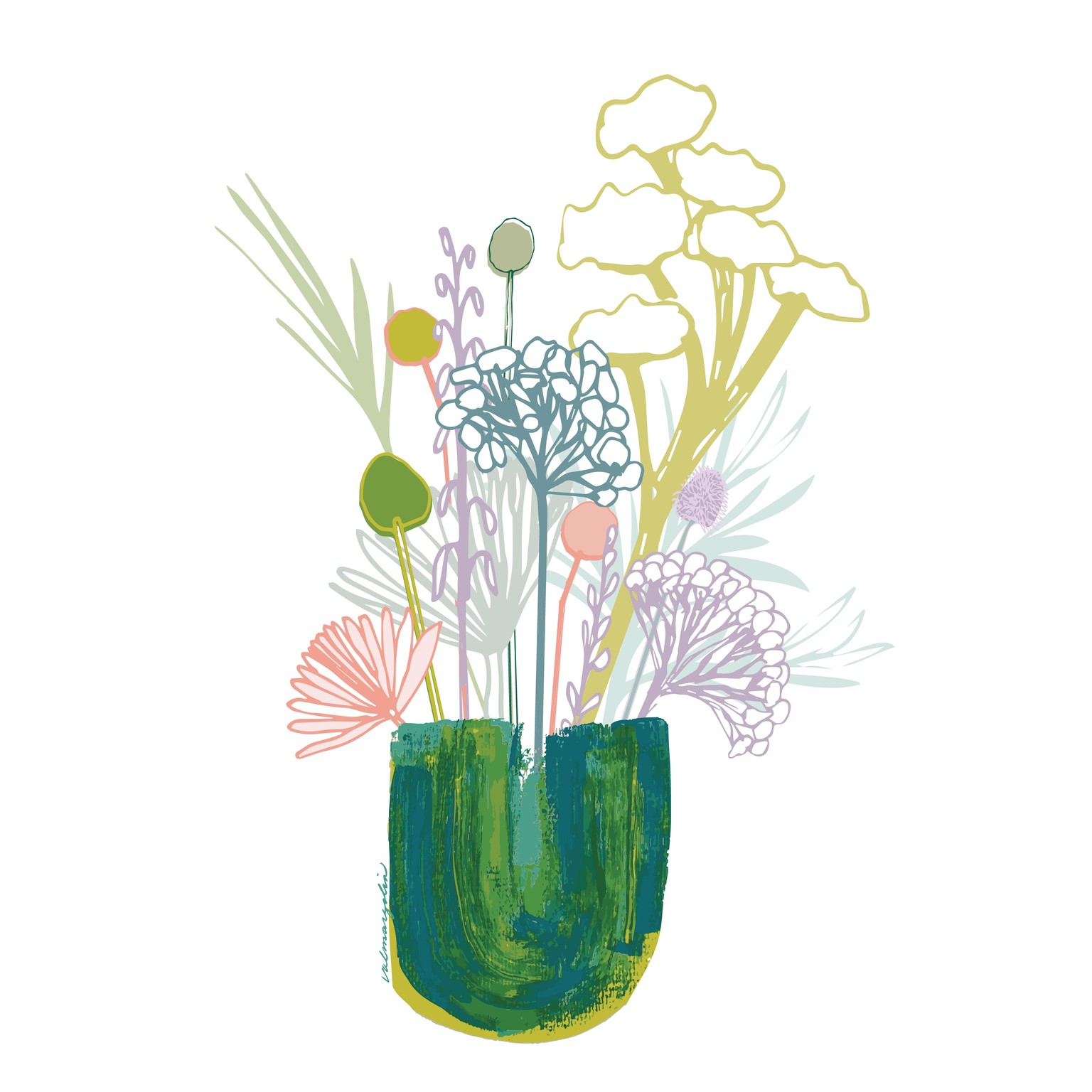Mixed Media Bouquet - 80s Miami - image 3 - student project