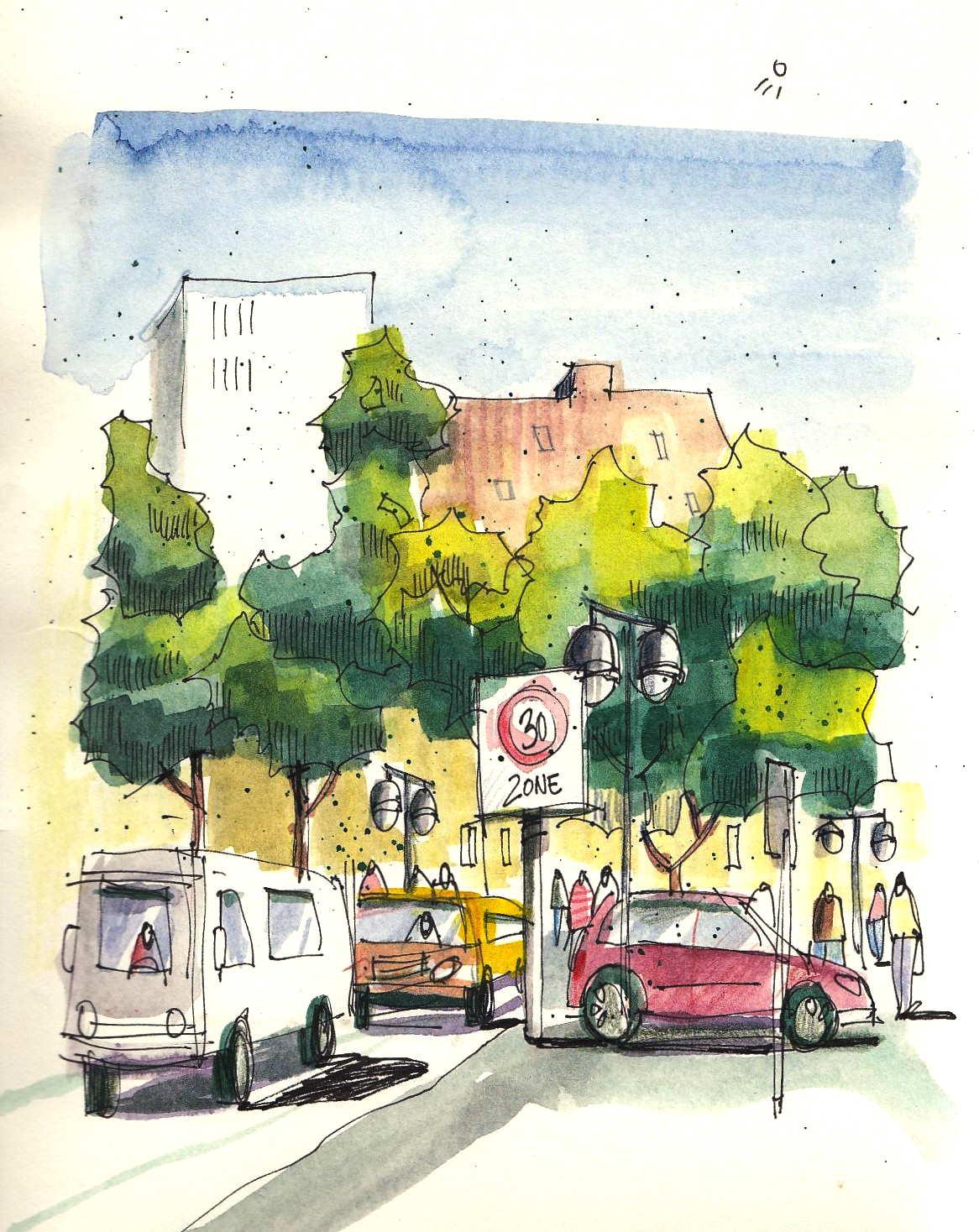 Trees and cars and lamps - image 2 - student project
