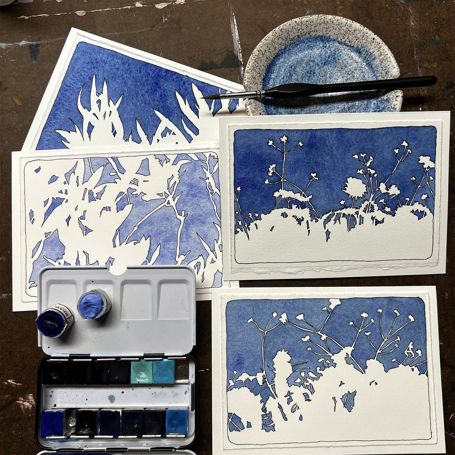 Negative Space Shapes - botanicals against blue sky - image 3 - student project