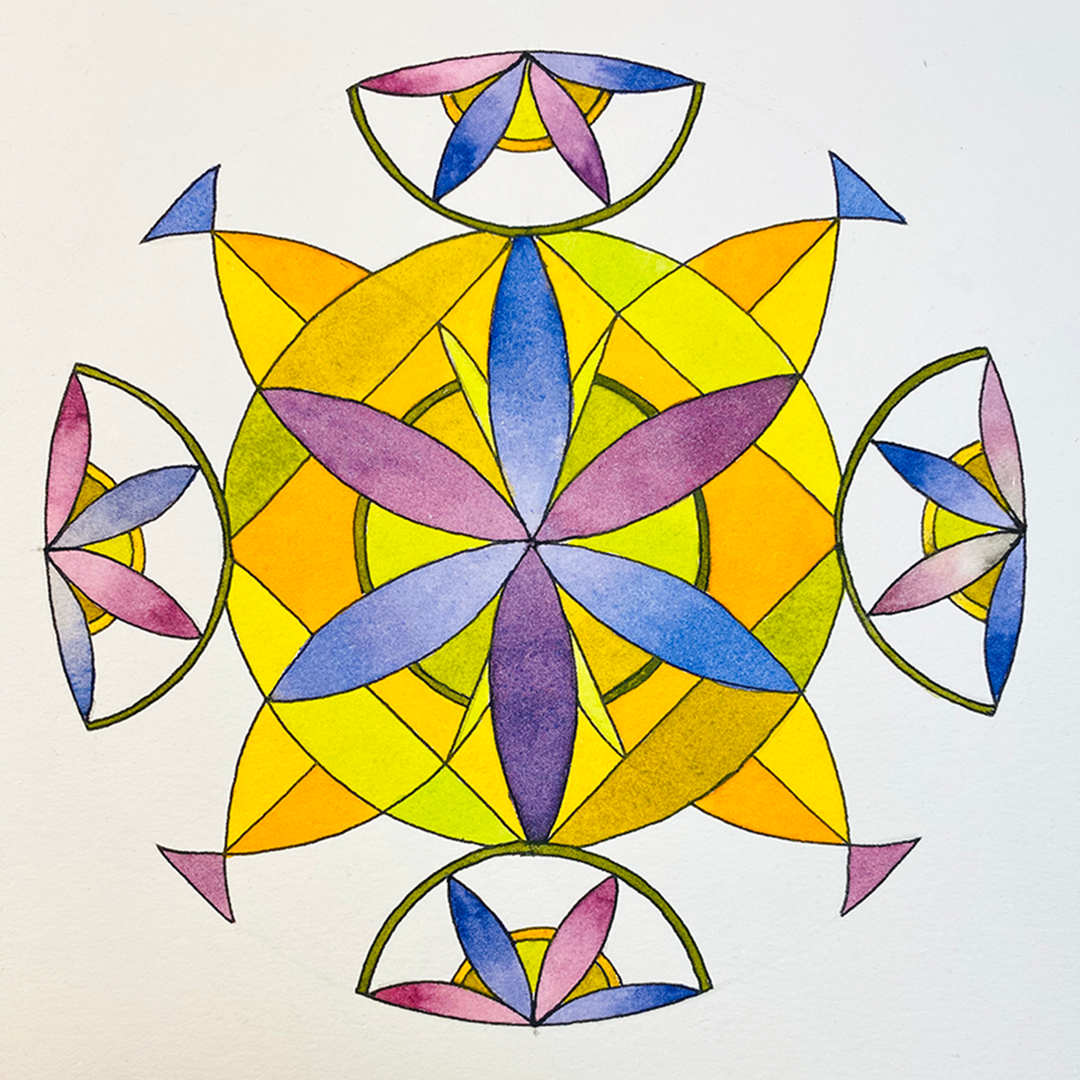 Flower Petal Mandala Variation With only secondary colors - image 1 - student project