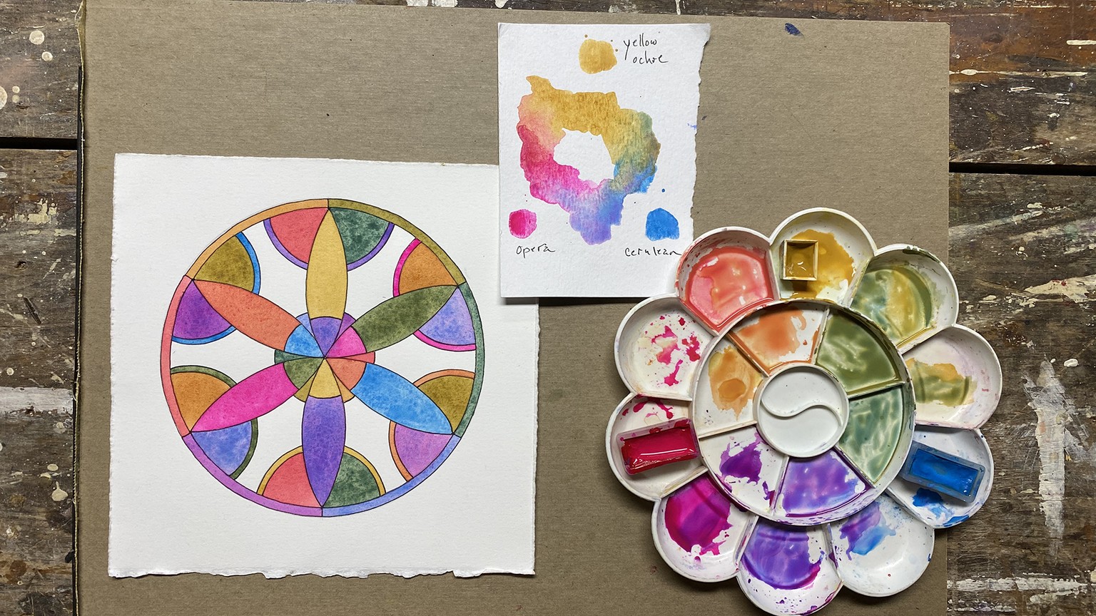 Flower Petal Color Wheel Mandala variations - image 2 - student project