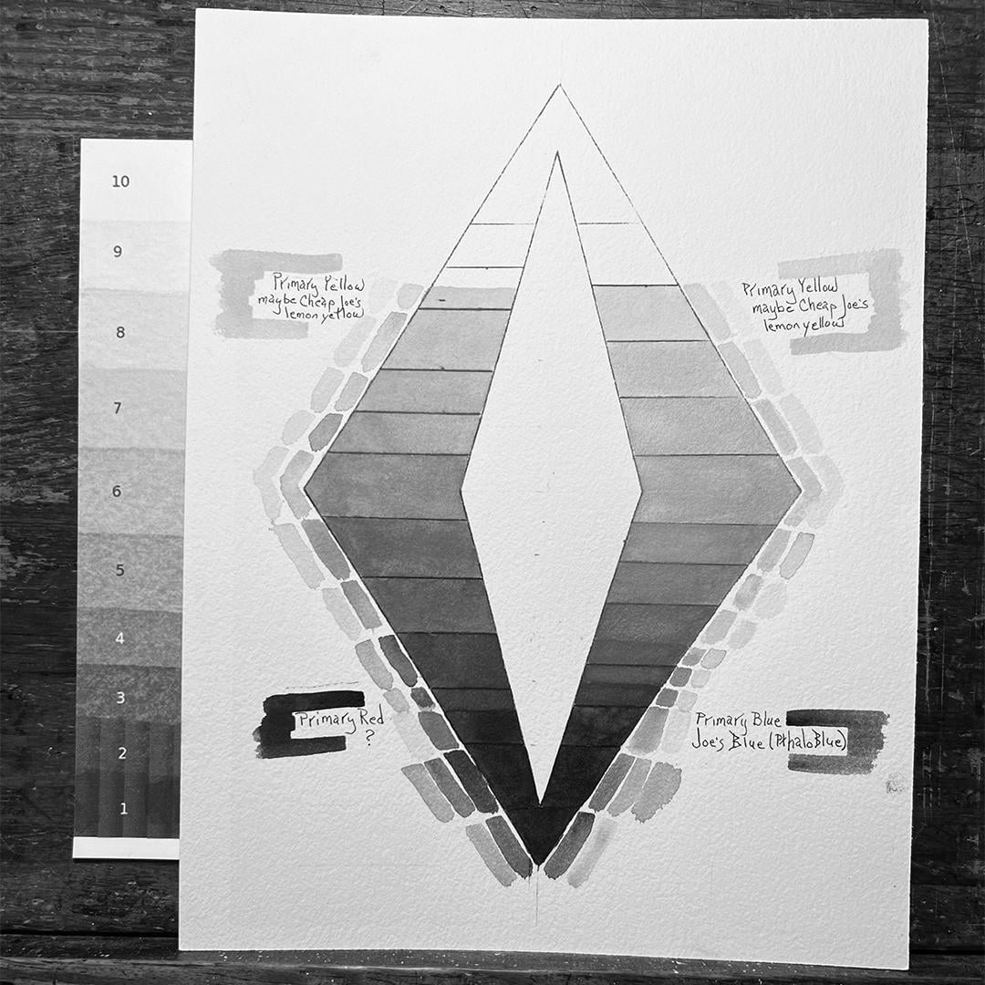 Color Value Chart with Limited Palette of 3 Colors - image 1 - student project