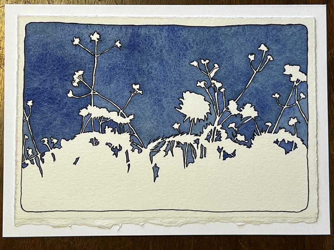 Negative Space Shapes - botanicals against blue sky - image 2 - student project