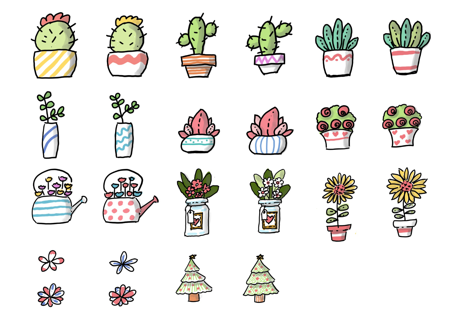 How to Draw Your Own Cute Plants Doodle - image 1 - student project