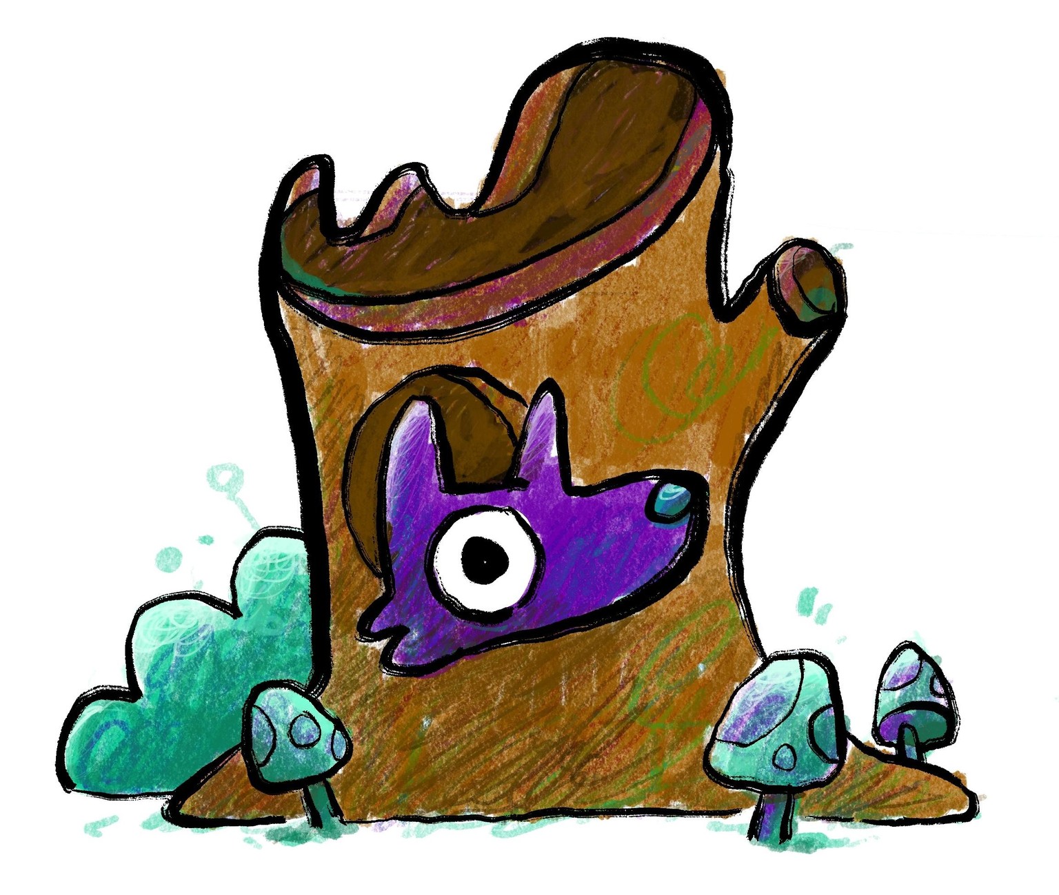 Purple Fox Tree Stump - image 1 - student project