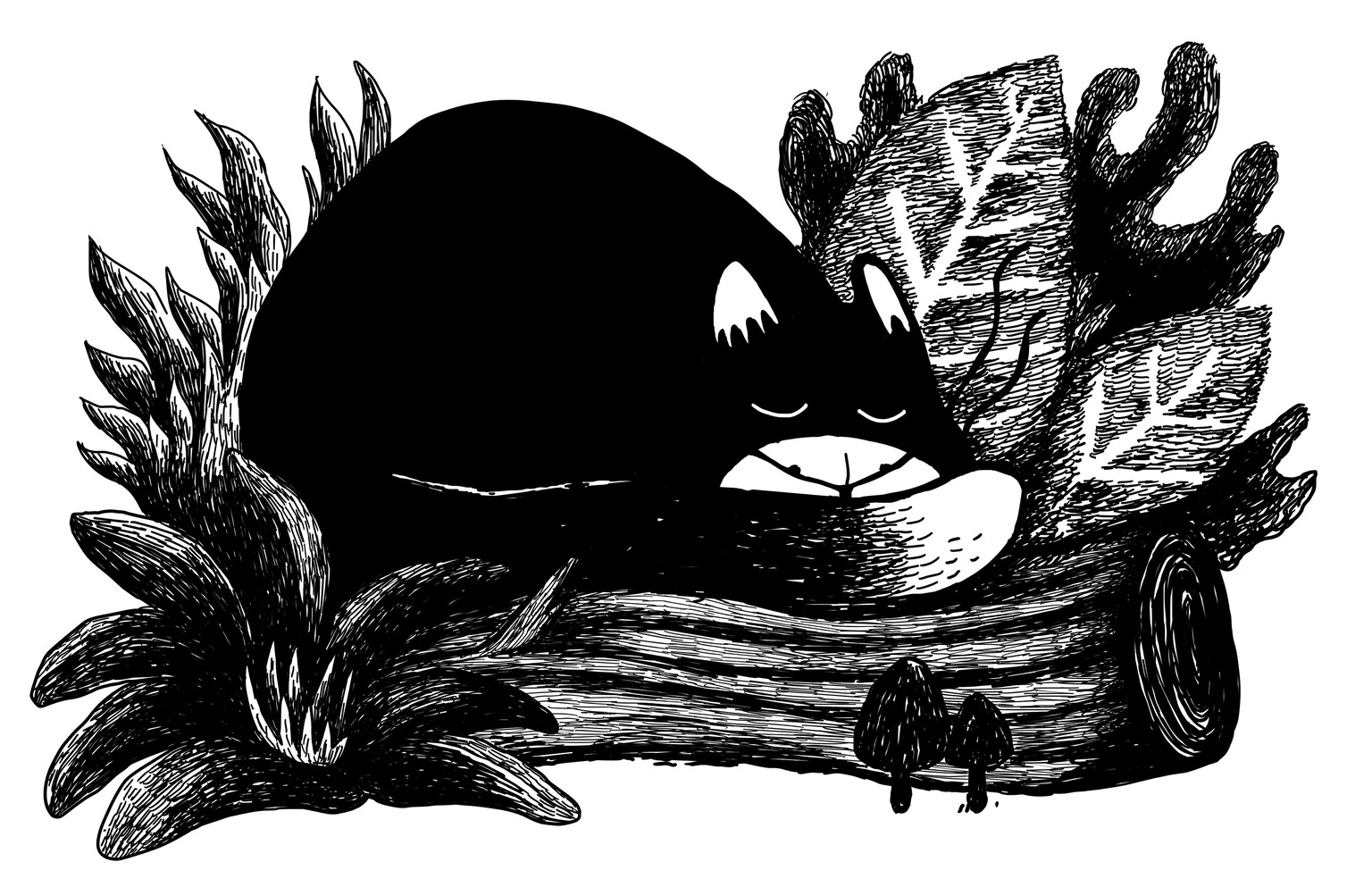 Sleepy Cat in the Jungle, inspired by Edward Gorey - image 2 - student project