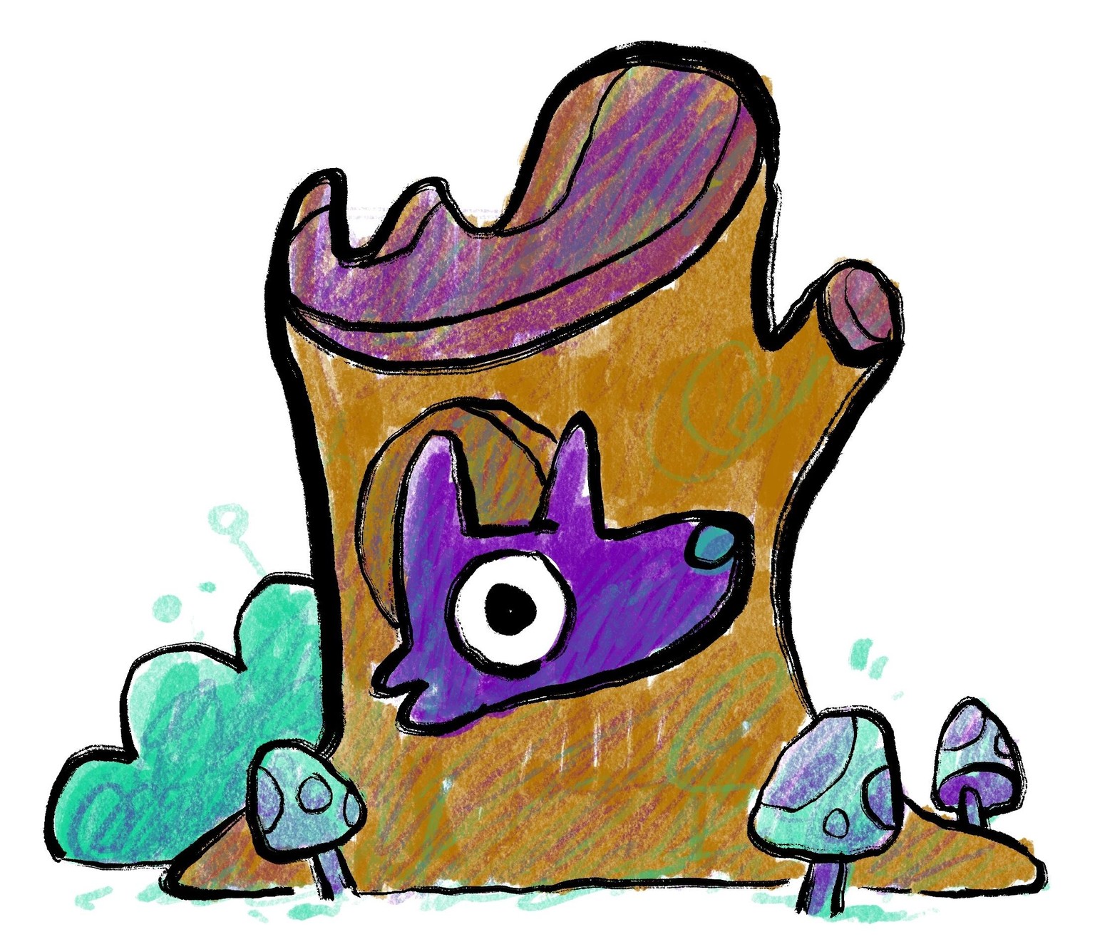 Purple Fox Tree Stump - image 3 - student project