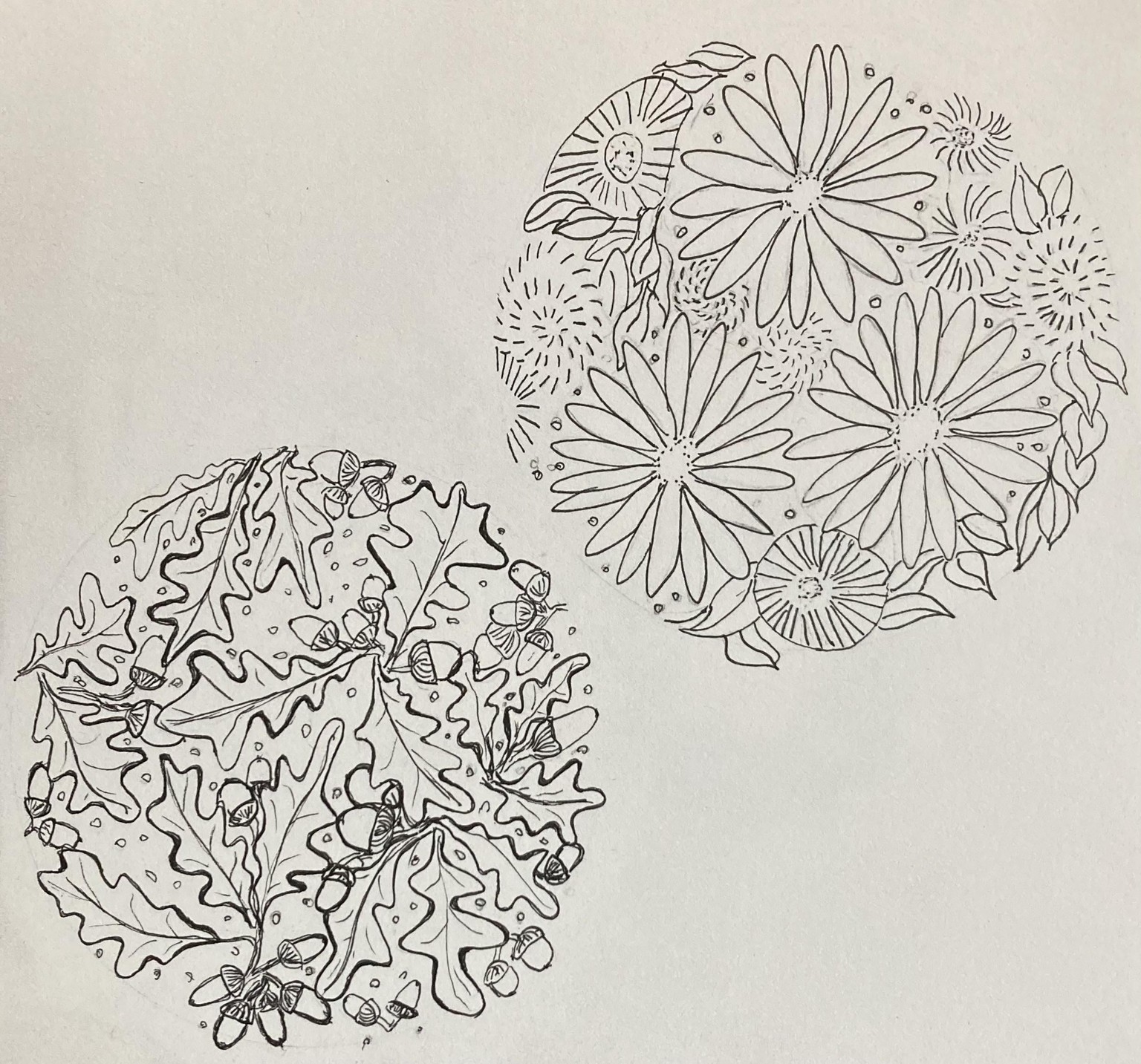 Botanical mandala doodles - image 5 - student project