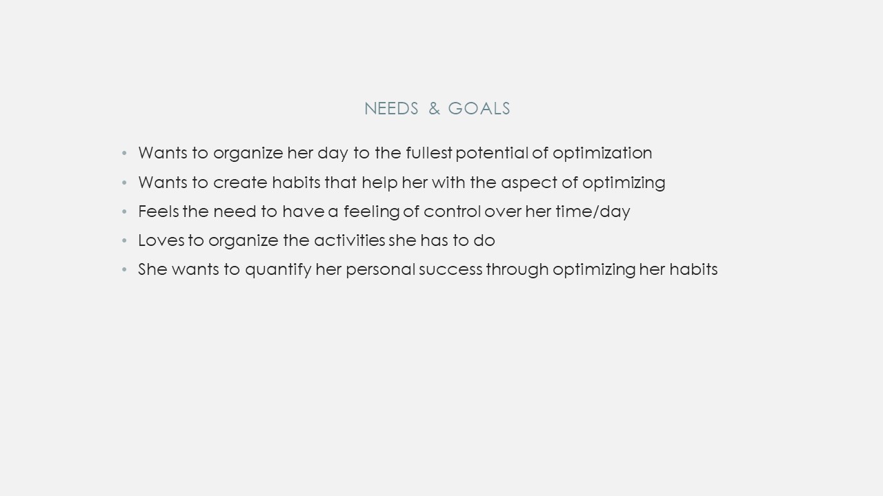 Persona project of the app
