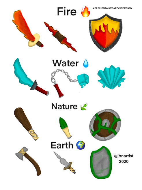 Elemental Weapons Design - image 1 - student project