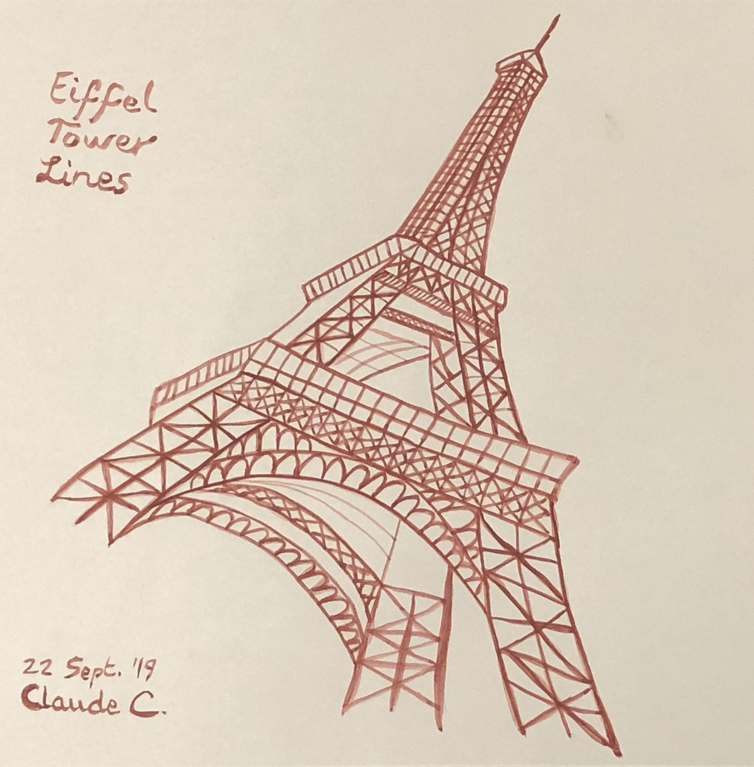 Eiffel Tower line art - image 3 - student project