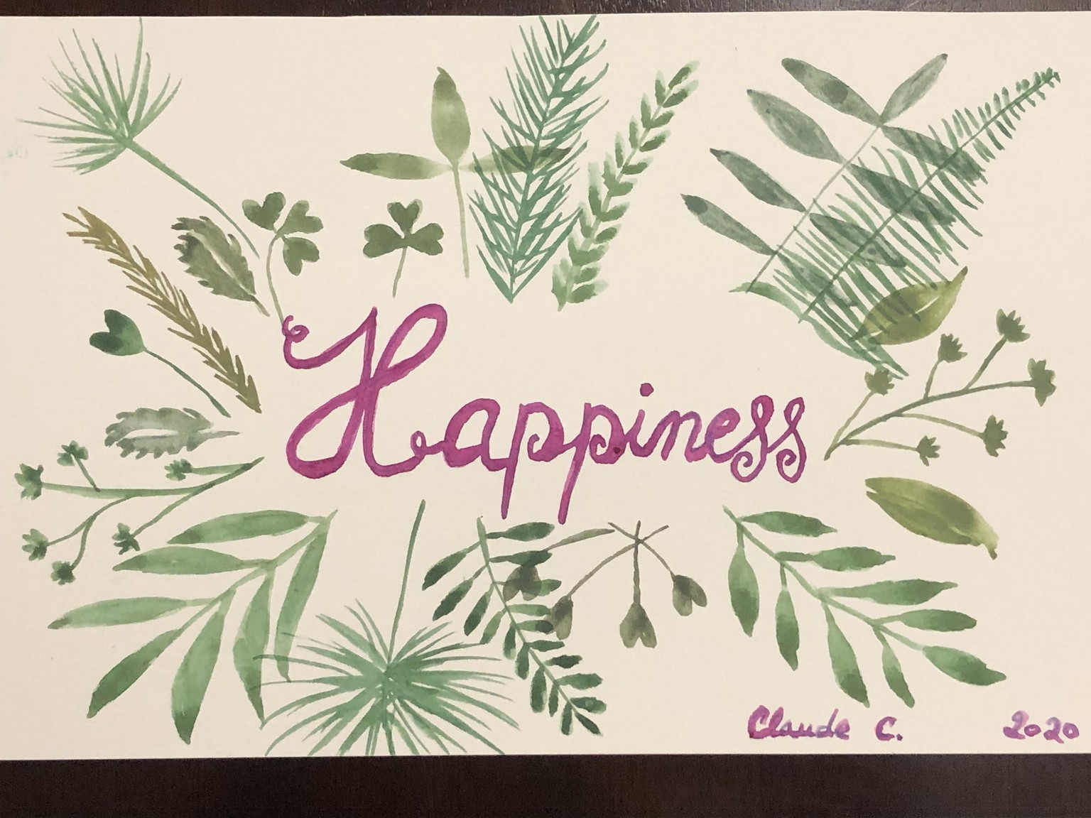 Watercolor Leaves and Sweet Messages - image 2 - student project