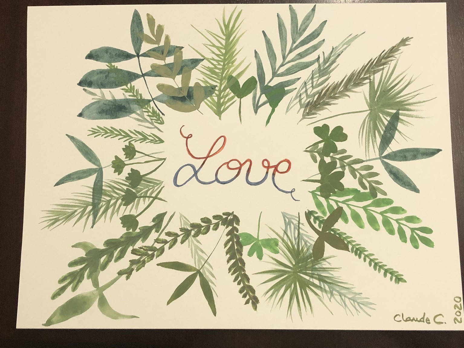 Watercolor Leaves and Sweet Messages - image 1 - student project