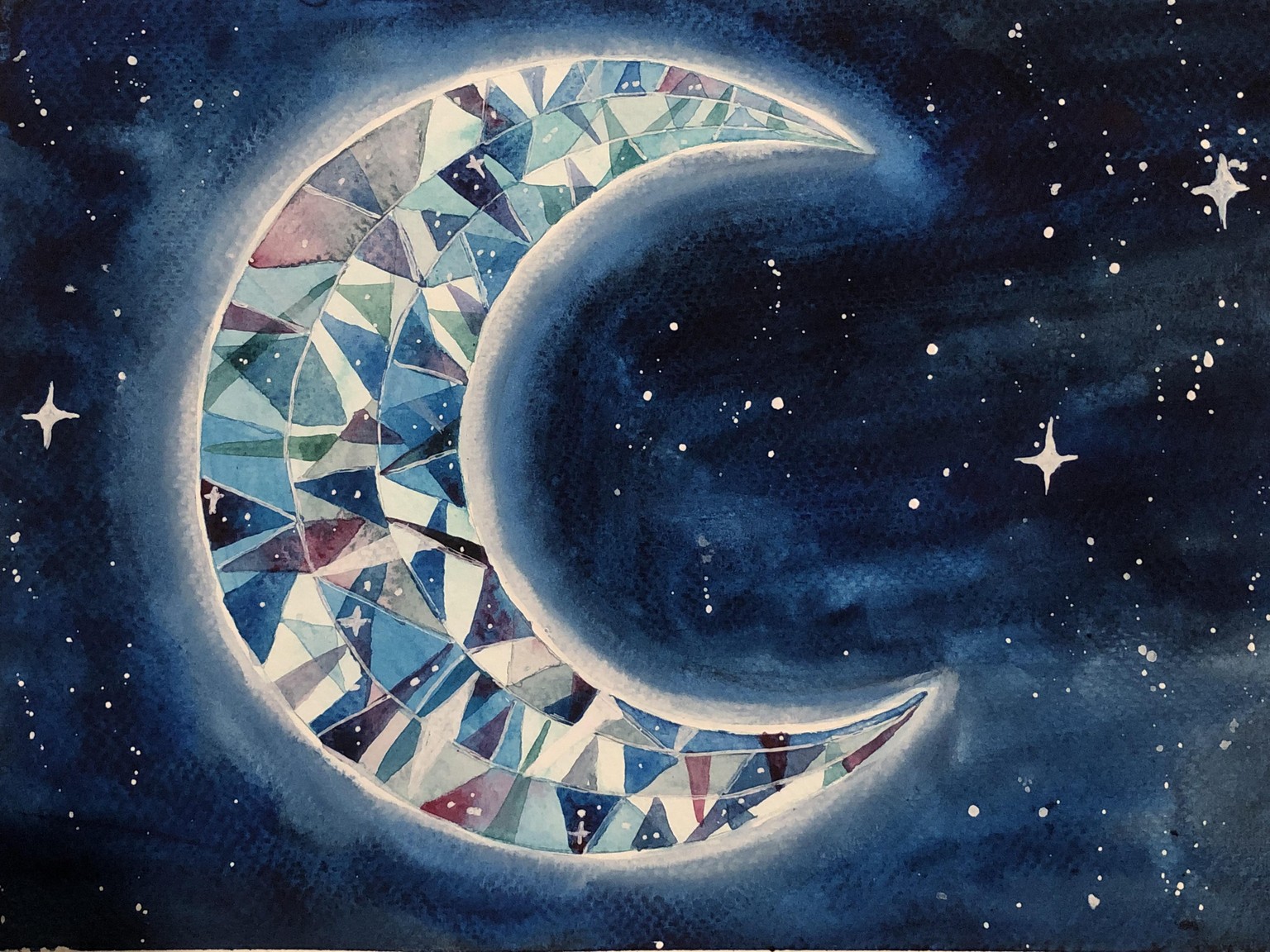 Gemstones Crescent Moon - image 2 - student project