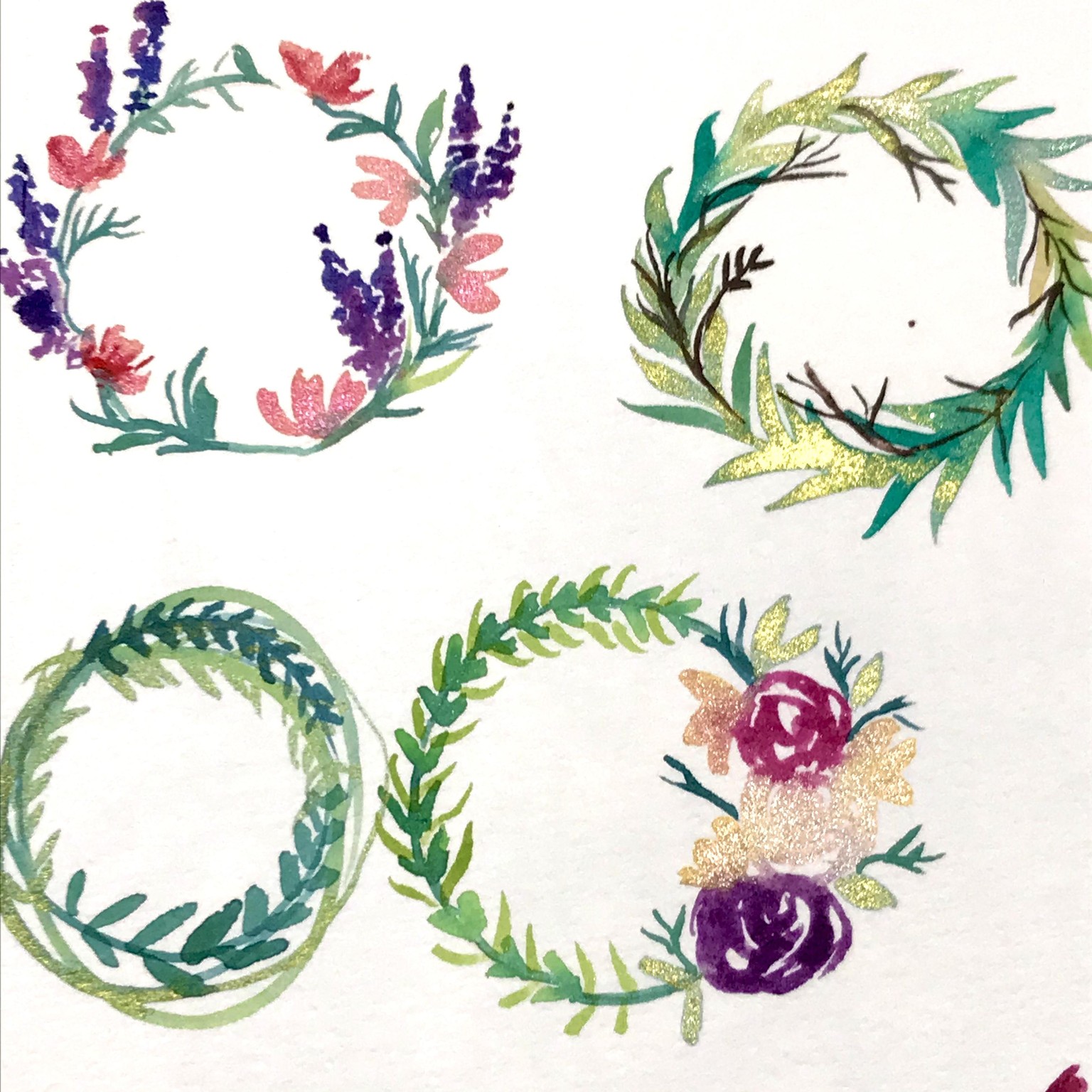 Water Color Wreaths with Sarah @its_art_oclock - image 2 - student project