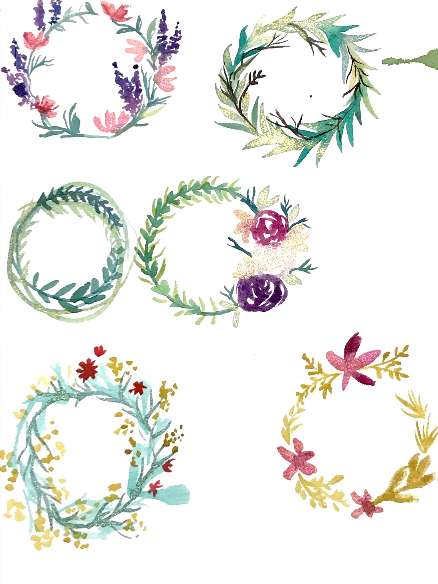 Water Color Wreaths with Sarah @its_art_oclock - image 1 - student project