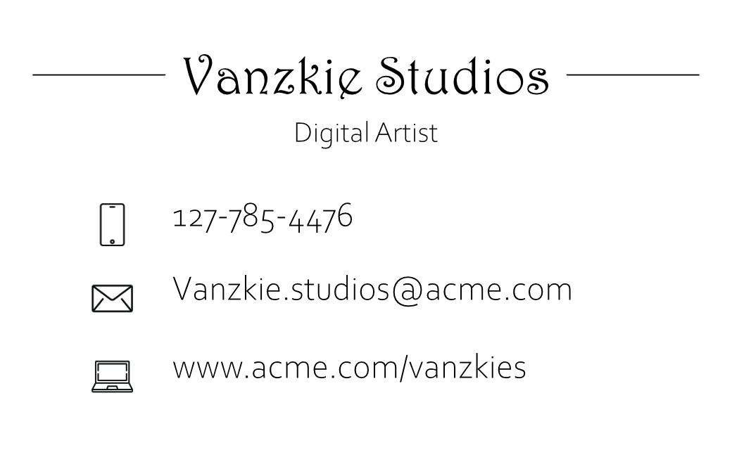Vanzkie Business Cards - image 1 - student project
