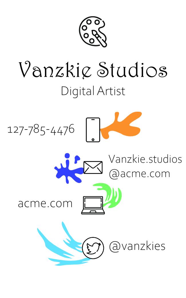Vanzkie Business Cards - image 2 - student project
