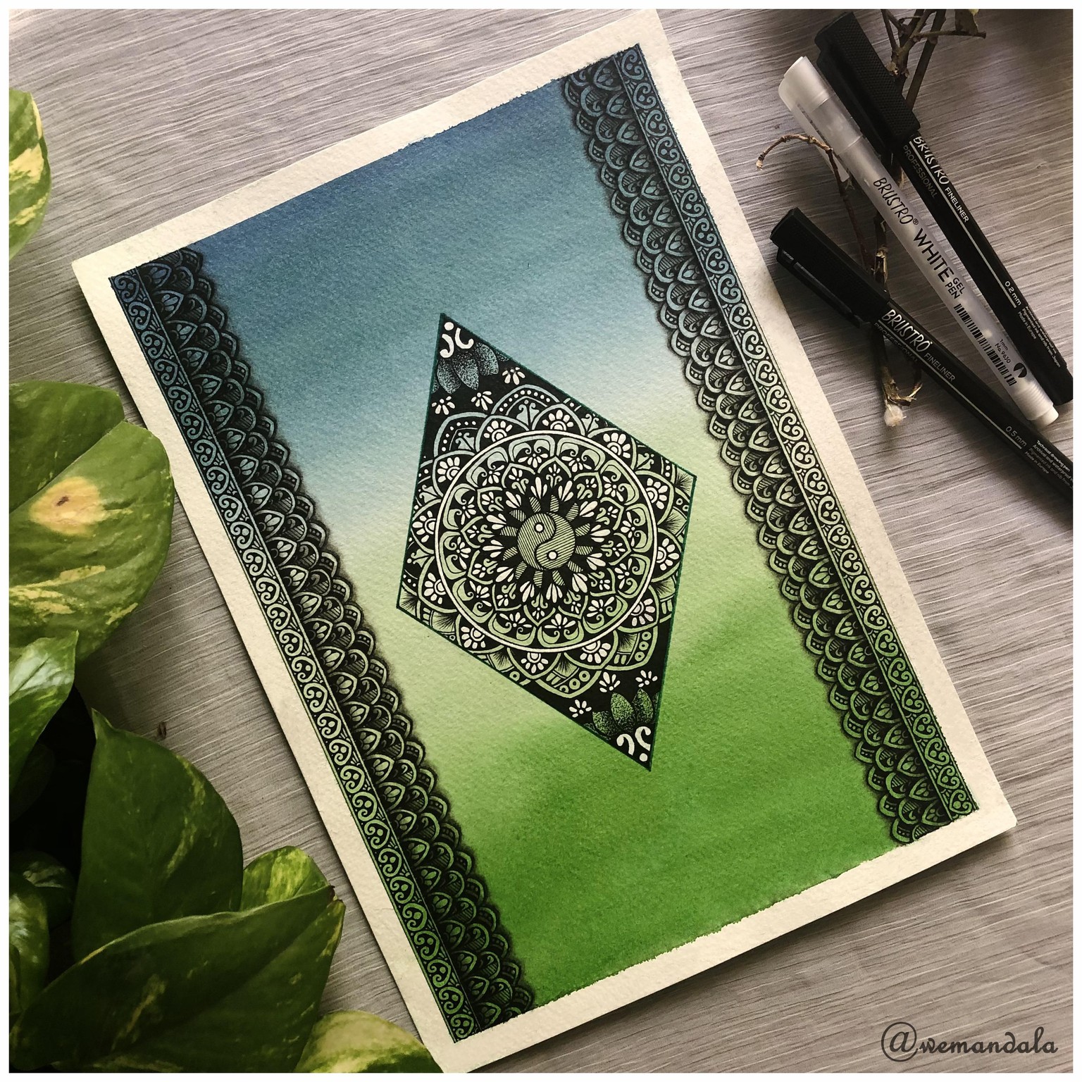 Watercolor mandala - image 1 - student project