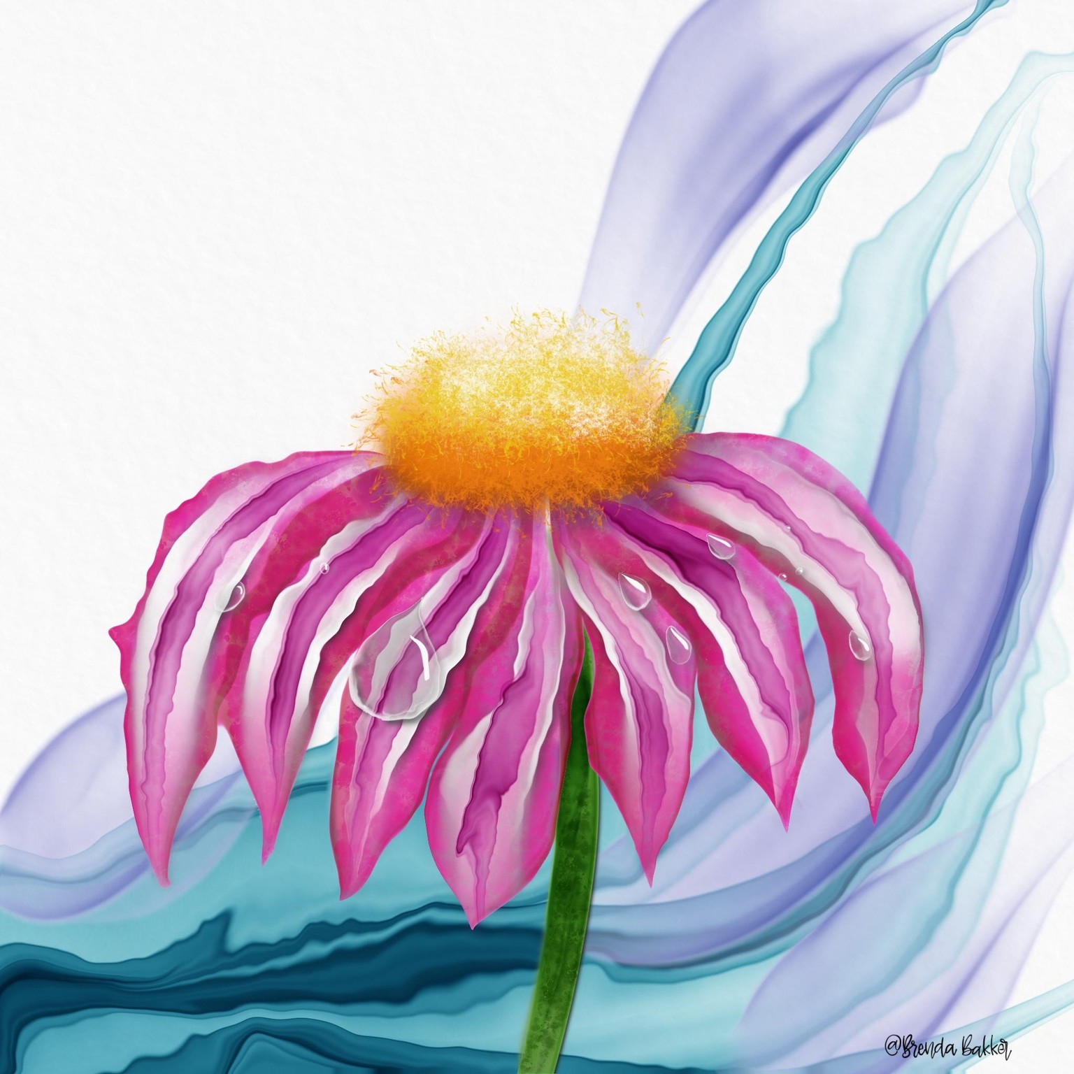 Alcohol ink flower - image 1 - student project