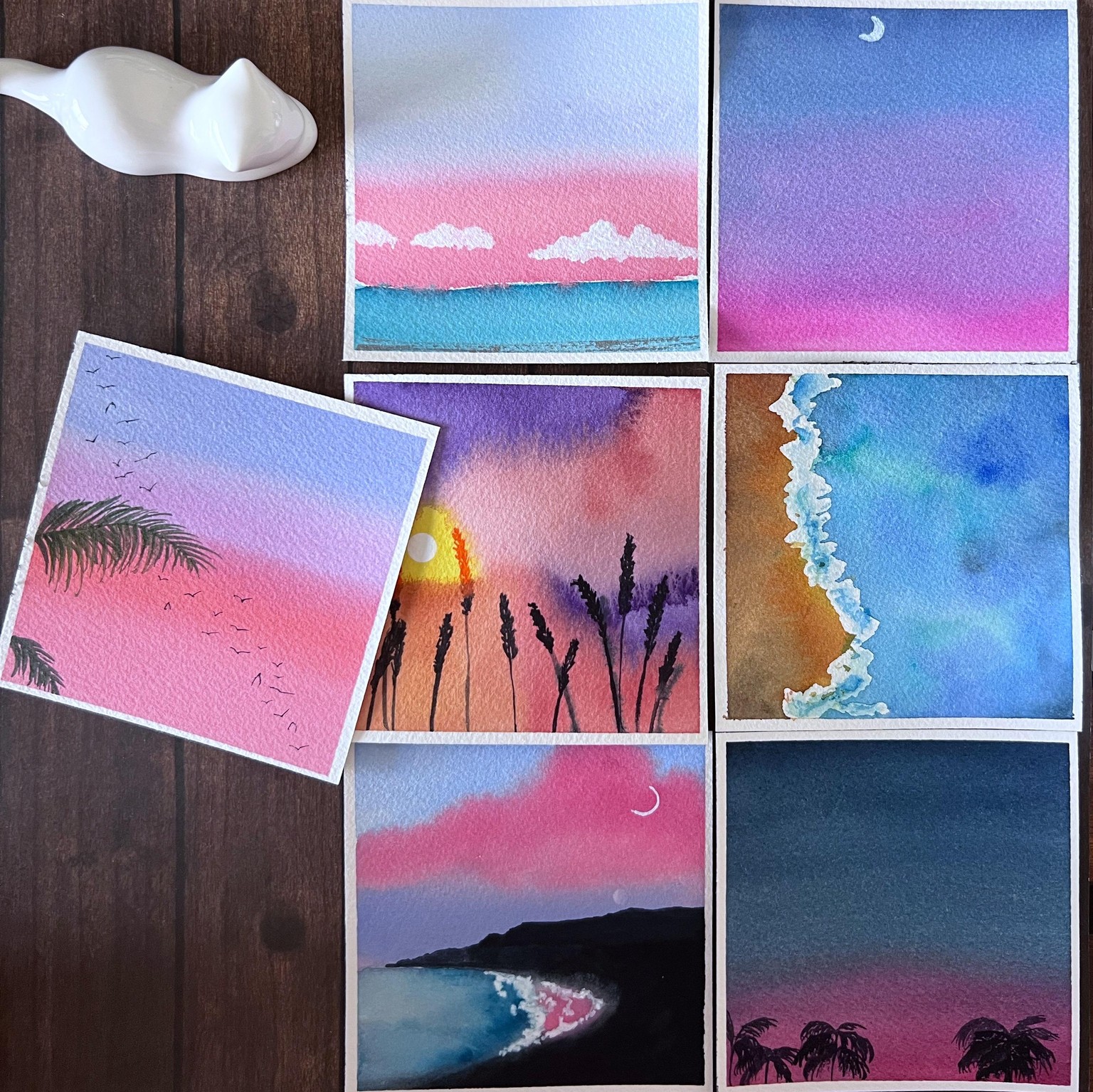 Summer watercolor landscapes - image 1 - student project