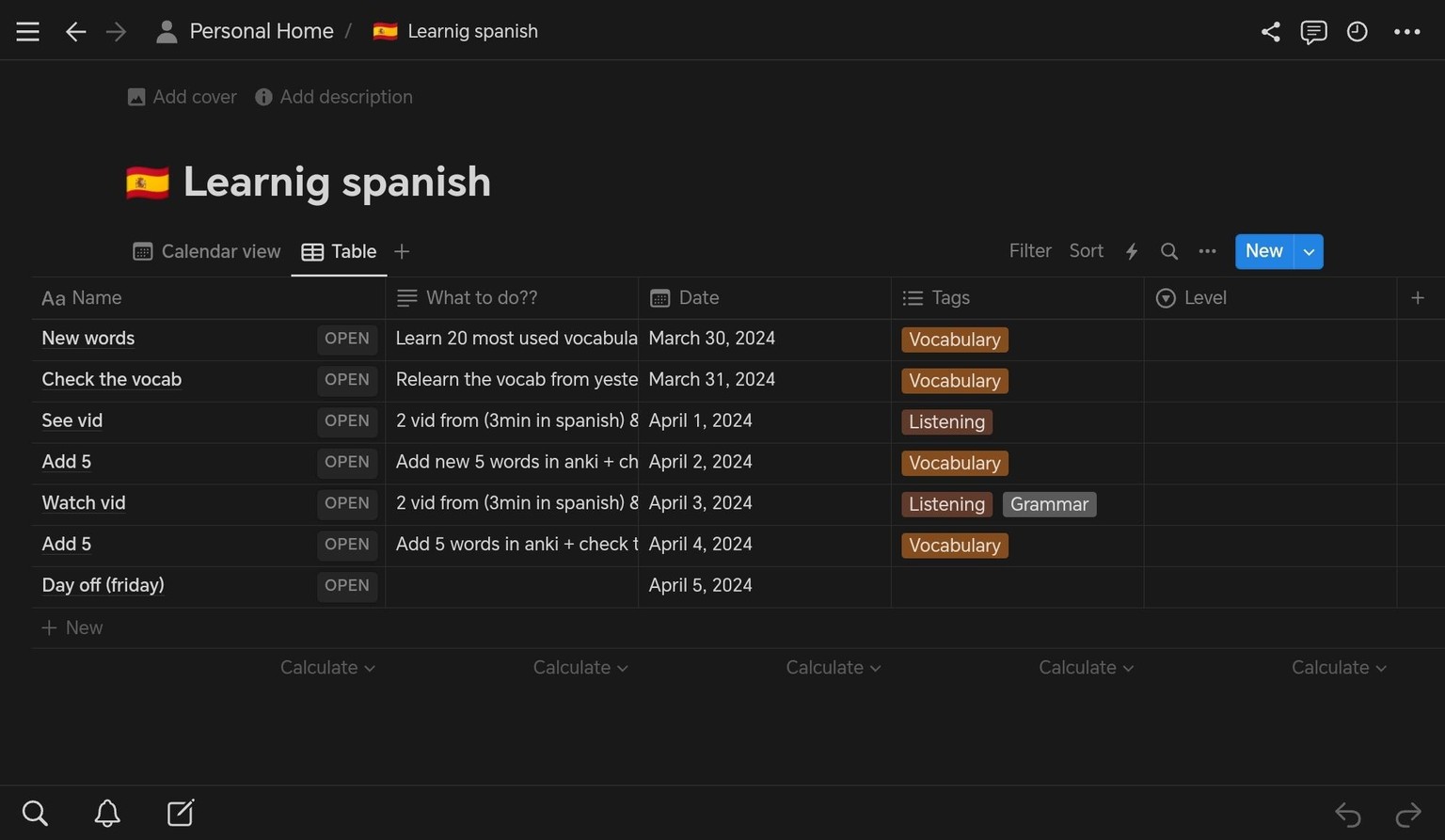 Learnig spanish - image 1 - student project
