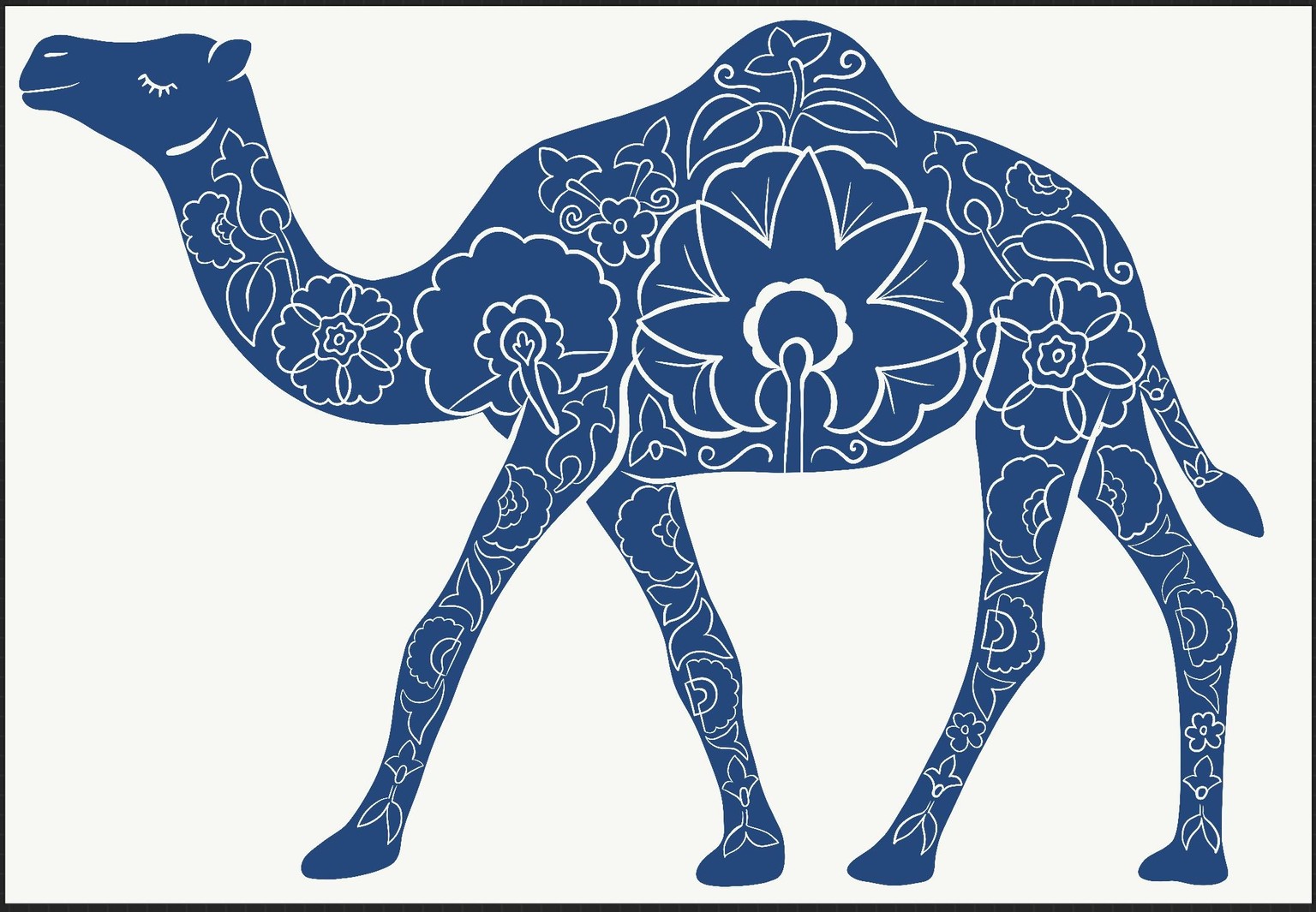Camel with Suzani-inspired florals - image 1 - student project