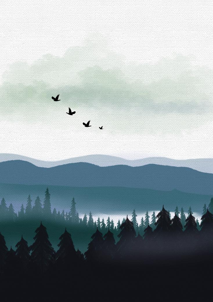 Acrylic landscape - image 6 - student project