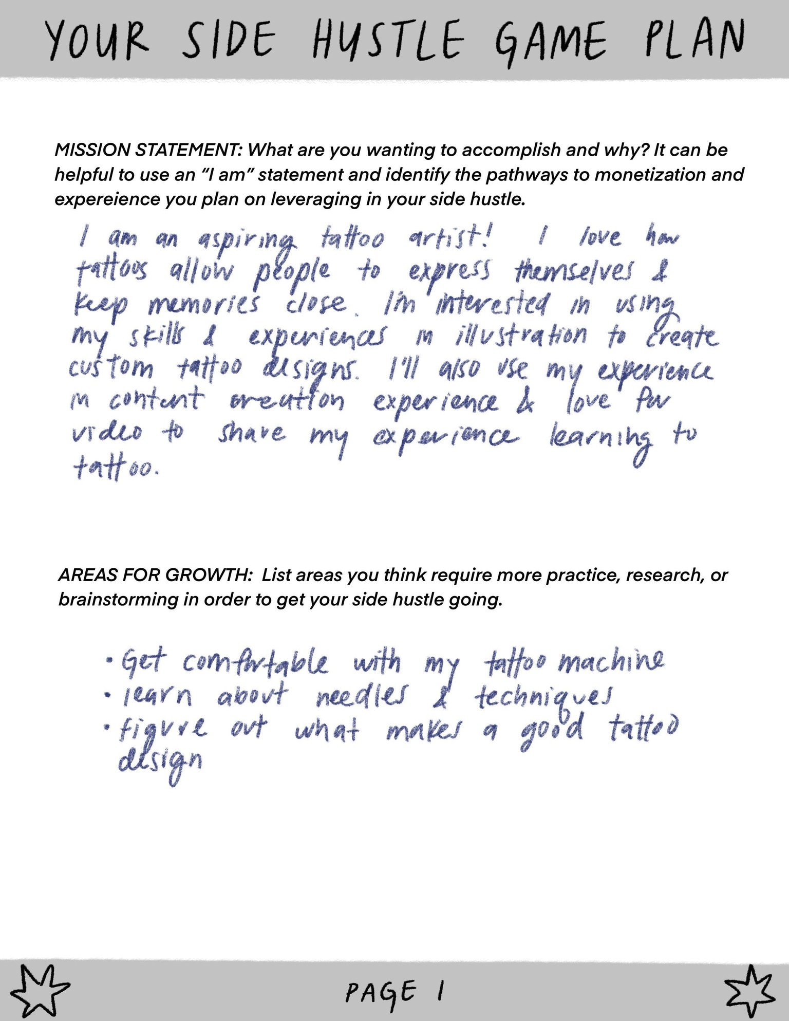 Gabi's completed workbook - image 3 - student project