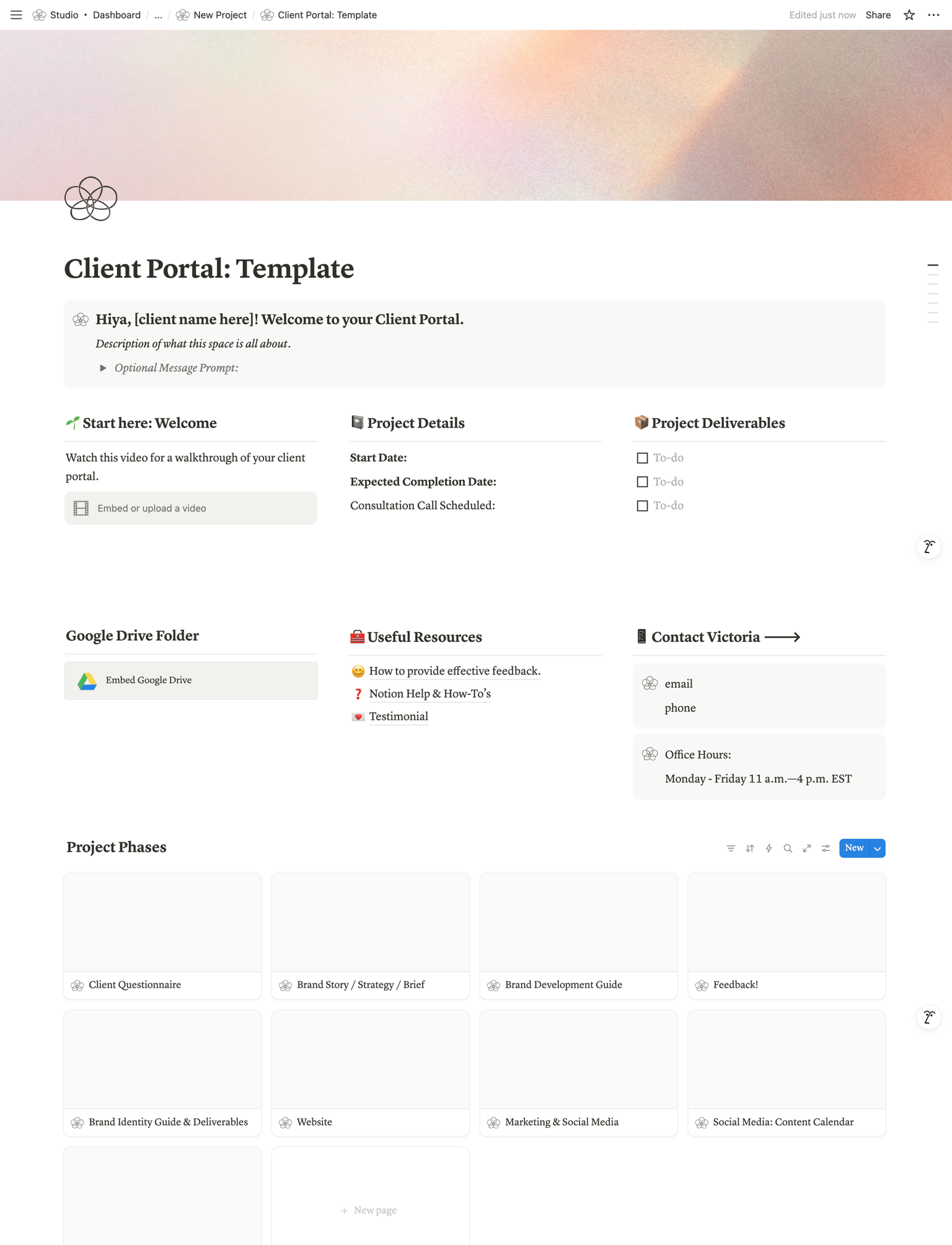 Client HQ and Templates — in Notion - image 5 - student project