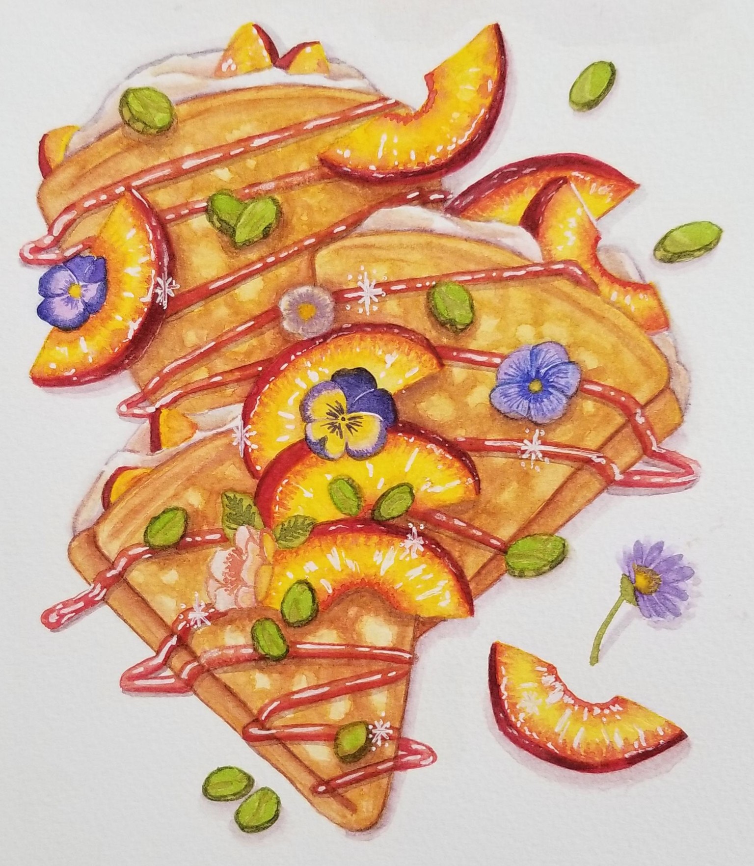 Glistening Peach Crepes - image 1 - student project